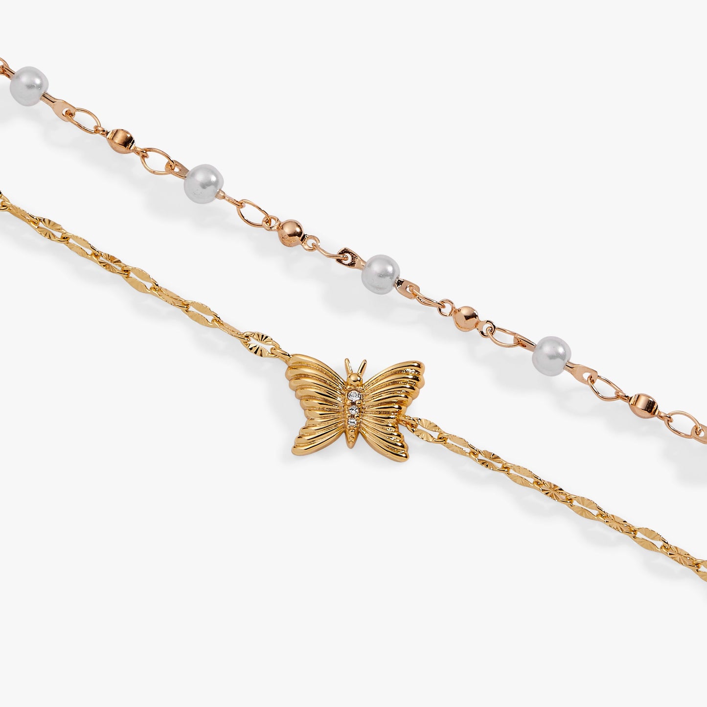 Festival Double Strand Butterfly Bracelet Gold