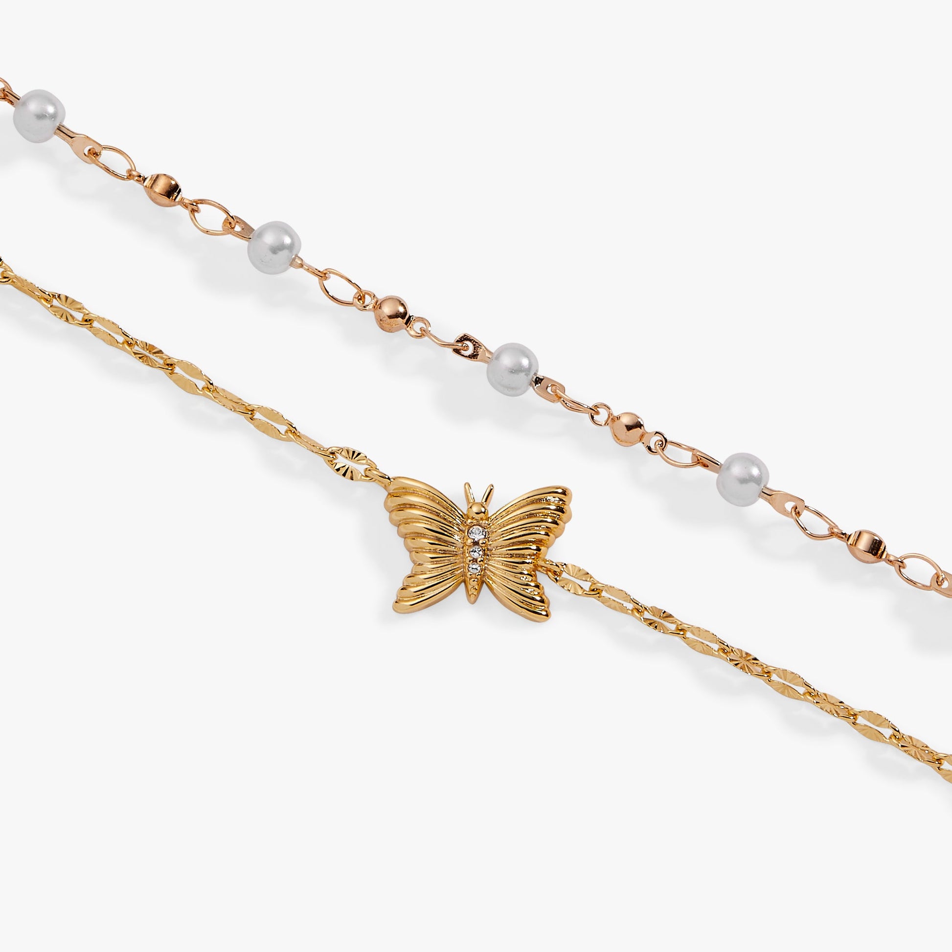Festival Double Strand Butterfly Bracelet Gold