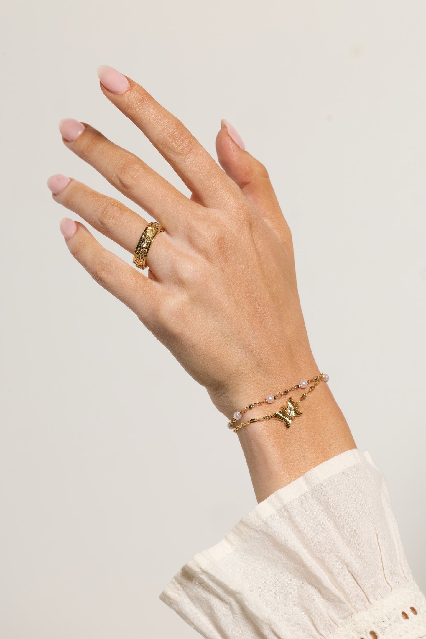 Festival Double Strand Butterfly Bracelet Gold