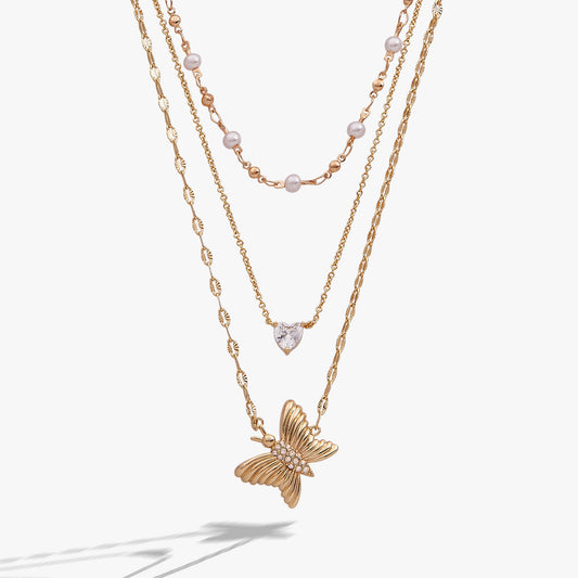 Festival Stranded Butterfly Necklace Gold