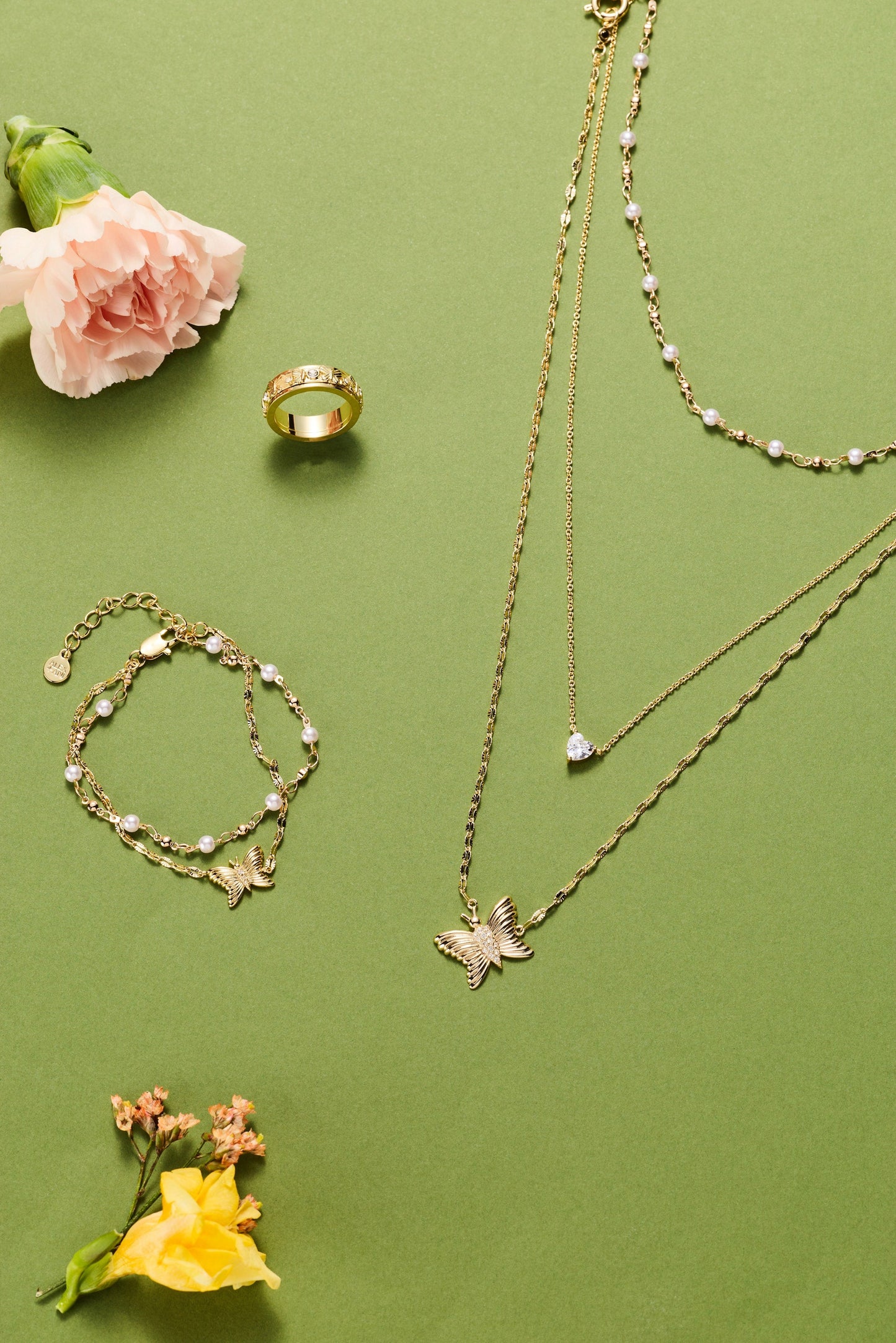 Festival Stranded Butterfly Necklace Gold