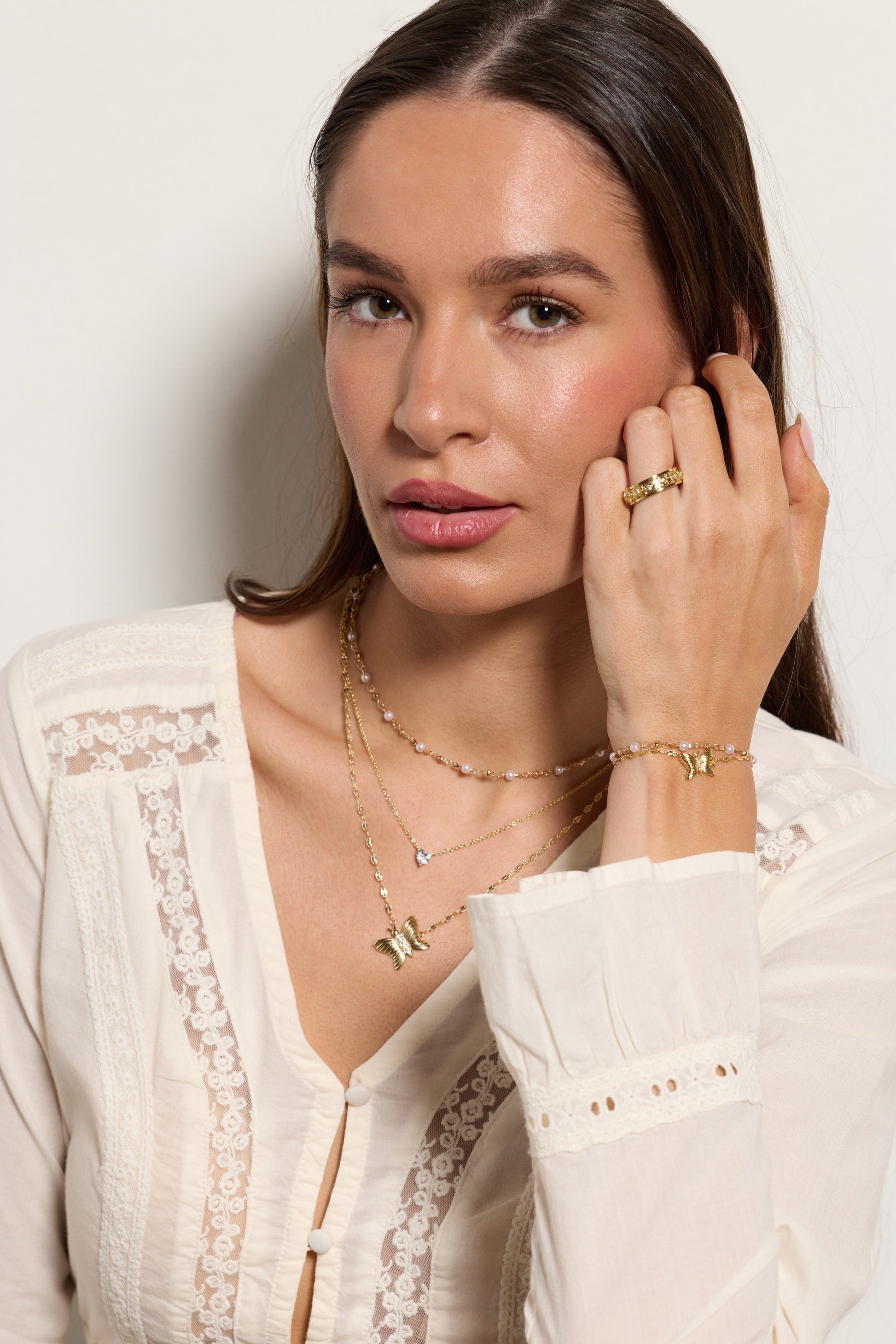 Festival Stranded Butterfly Necklace Gold