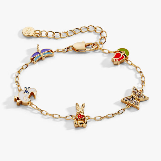 Garden Party Inline Charm Bracelet Gold