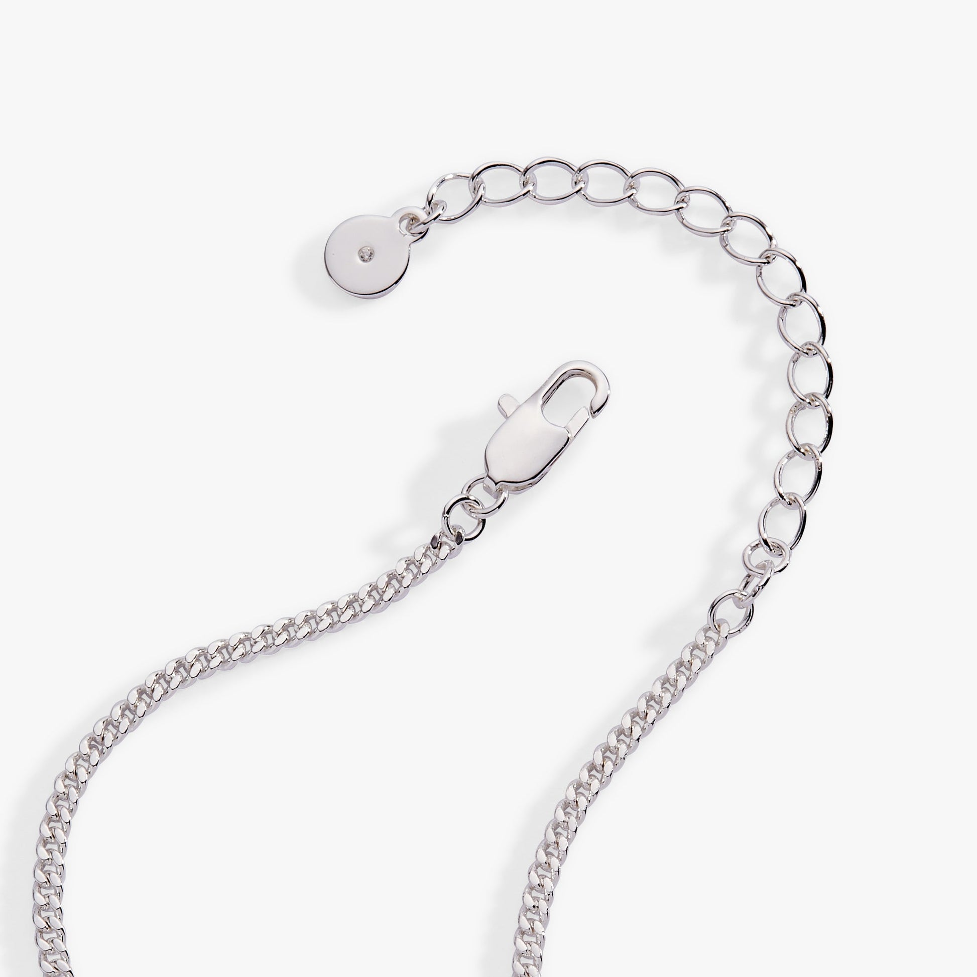 Glass Butterfly Inline Necklace Silver