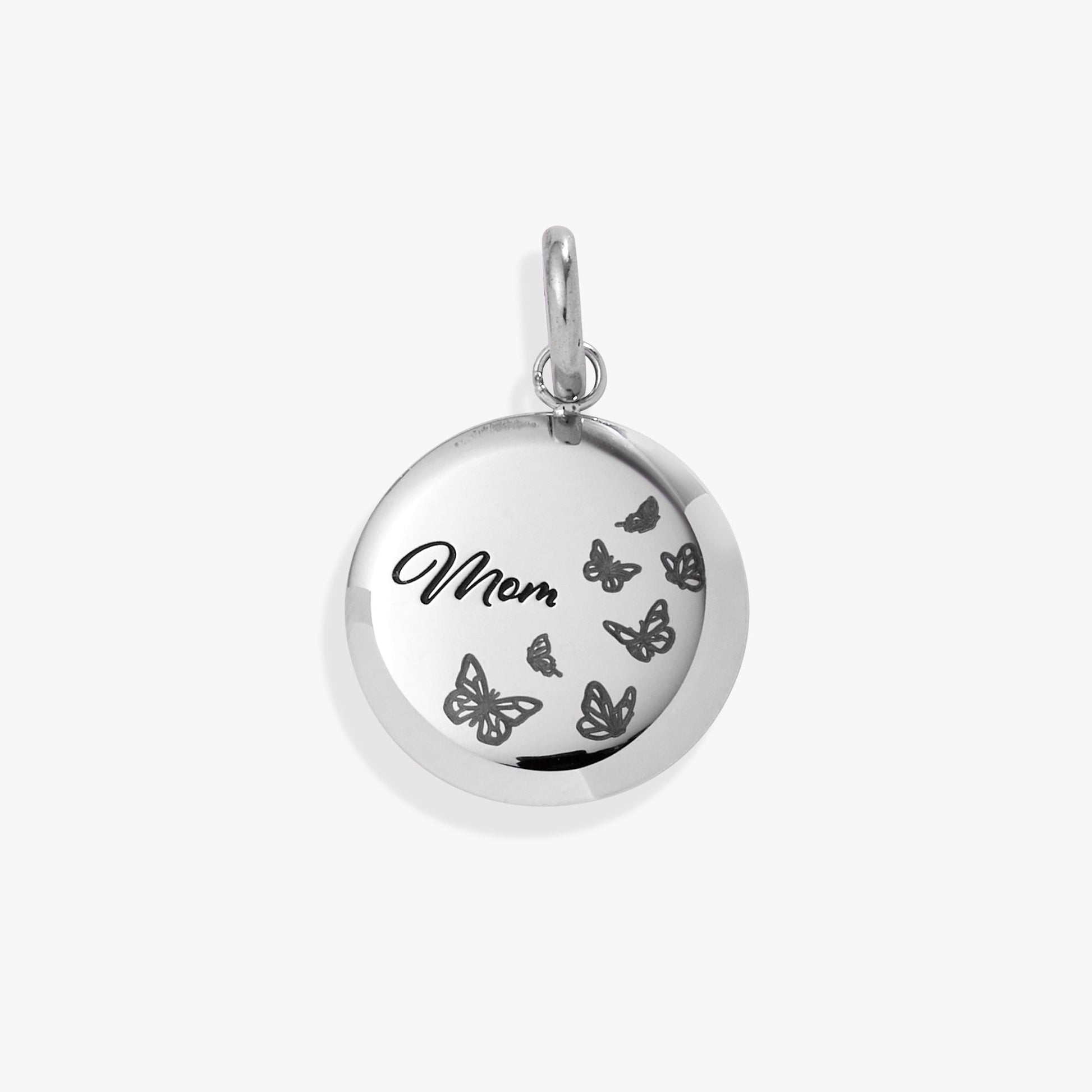 Mom Butterfly Disc Charm Stainless Steel Gold