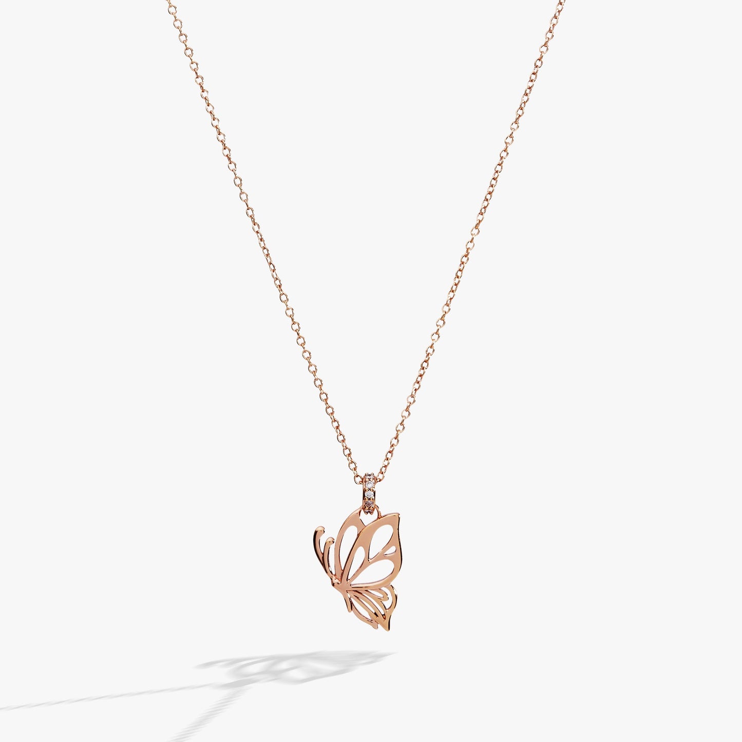 Goliath Openwork Butterfly Pendant Rose Silver