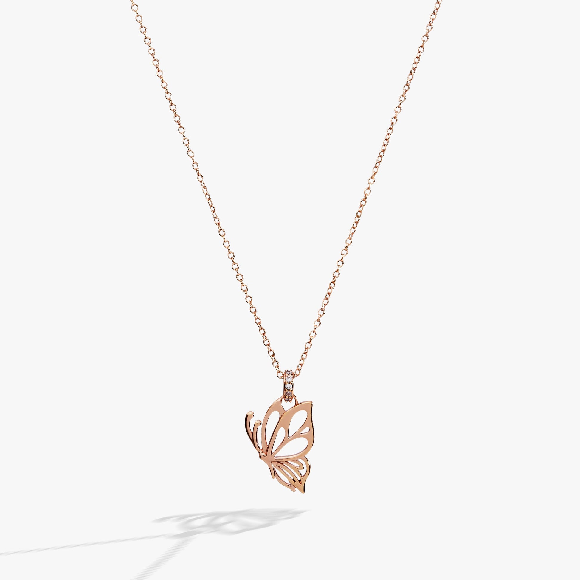 Goliath Openwork Butterfly Pendant Rose Silver