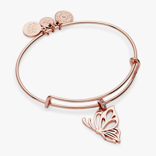 Goliath Openwork Butterfly Bangle Rose Silver