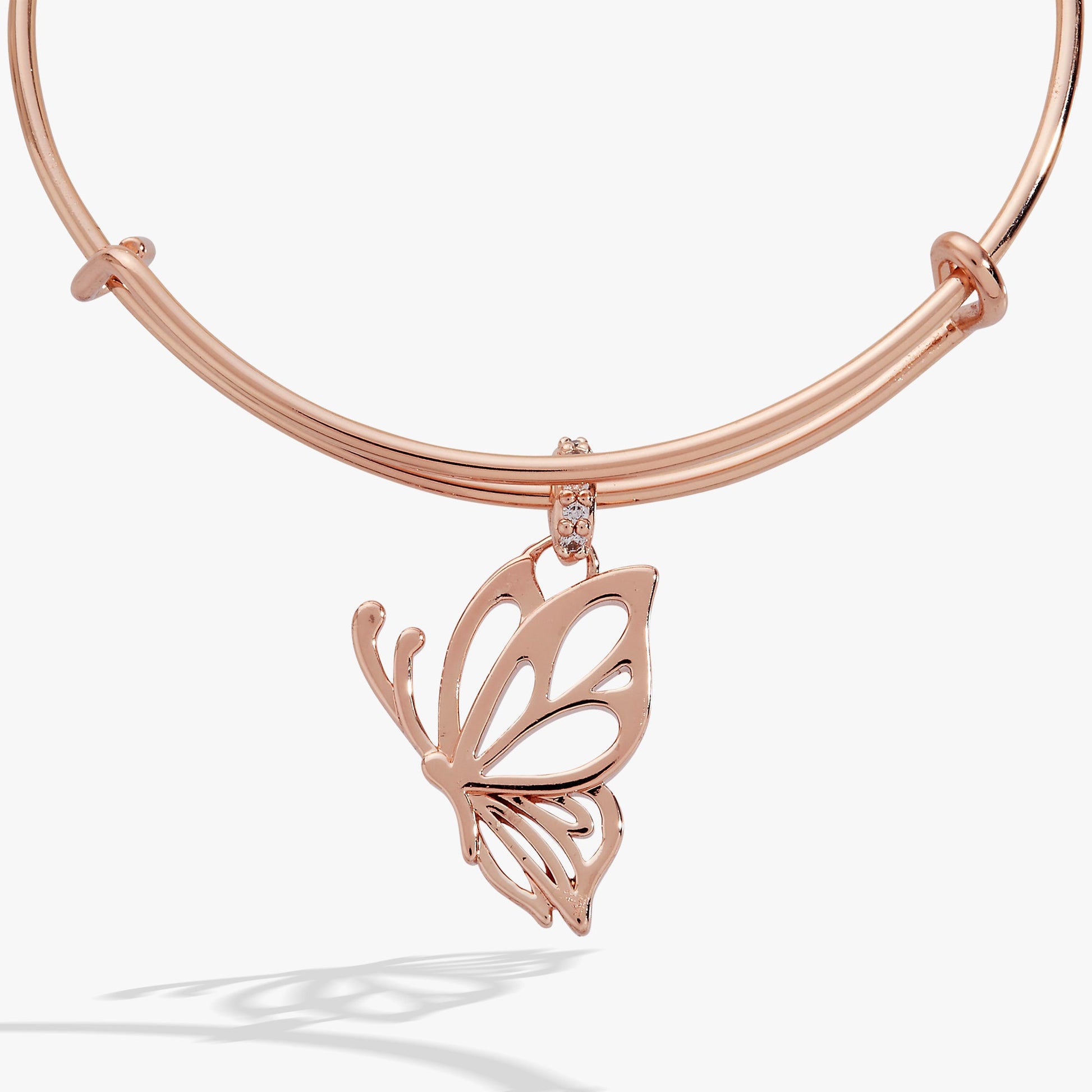 Goliath Openwork Butterfly Bangle Rose Silver