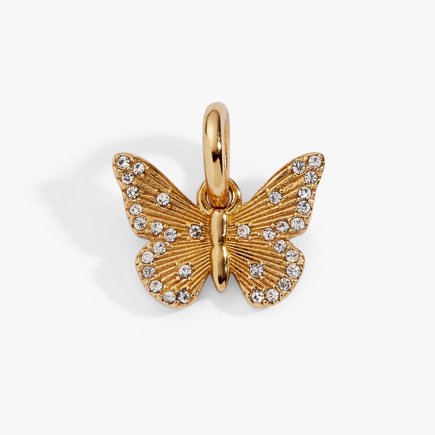 Butterfly + Crystal Interchangeable Charm Gold