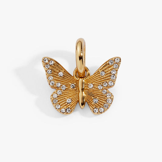 Butterfly + Crystal Interchangeable Charm Gold