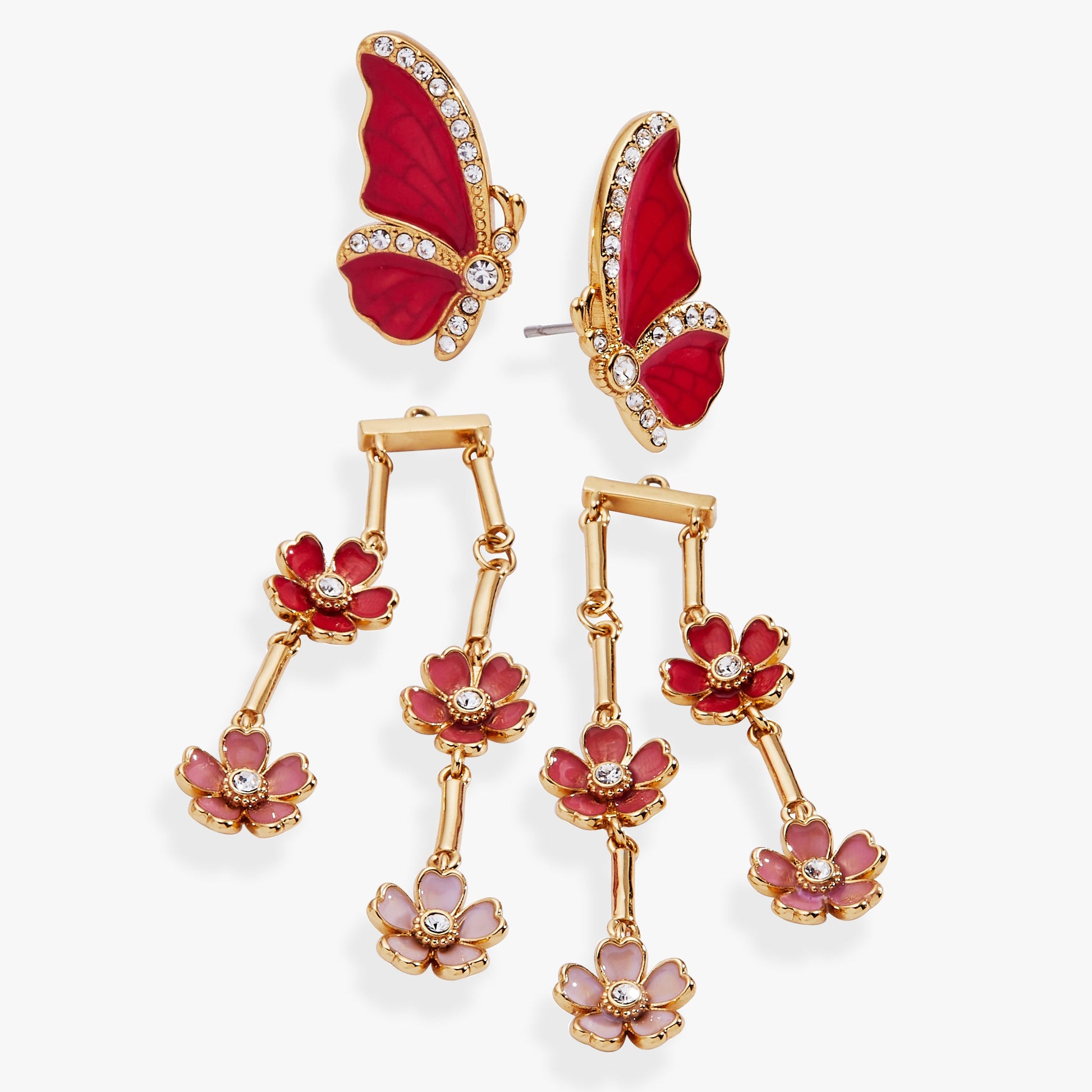 New York Botanical Garden Butterfly Statement Earrings Gold
