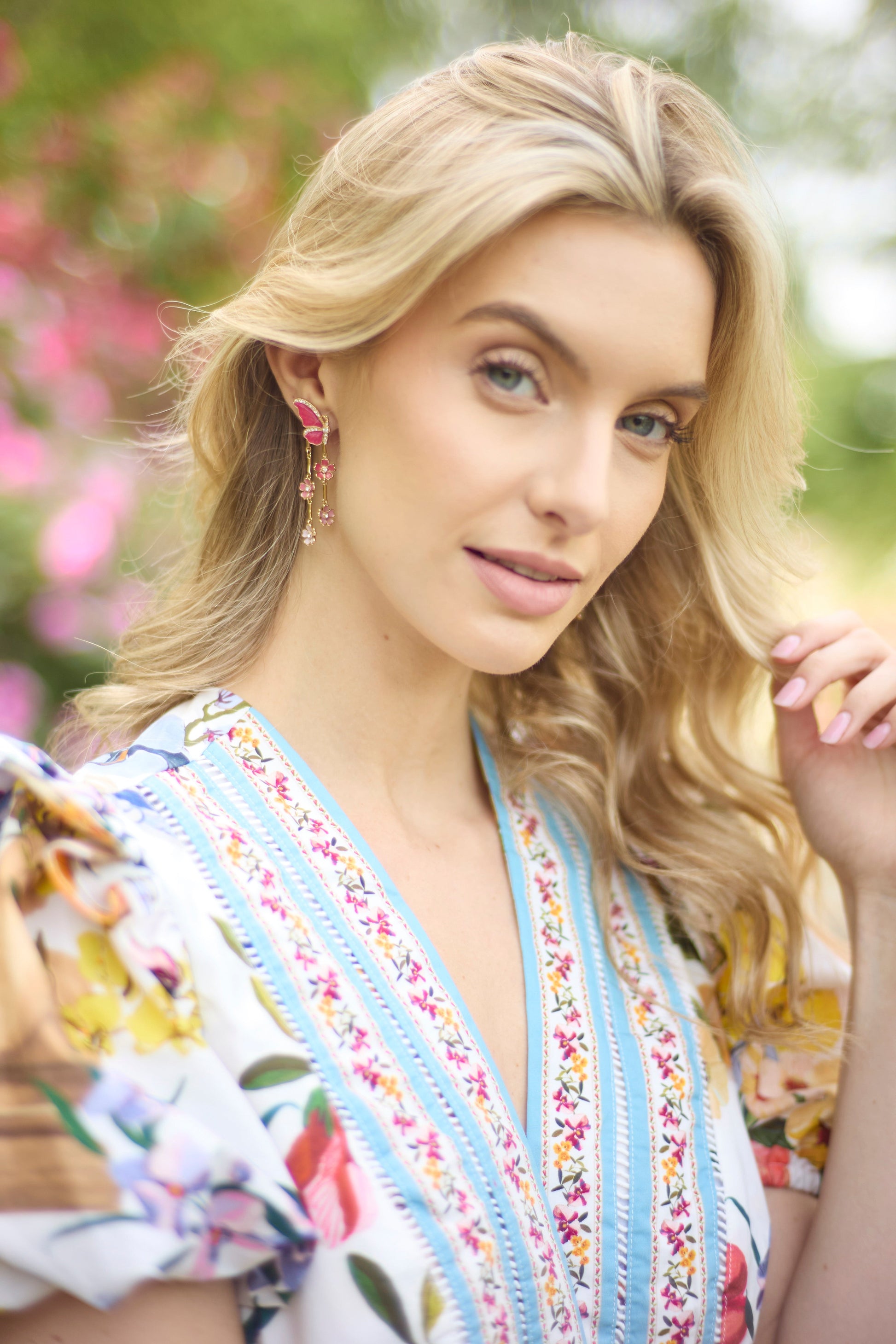 New York Botanical Garden Butterfly Statement Earrings Gold