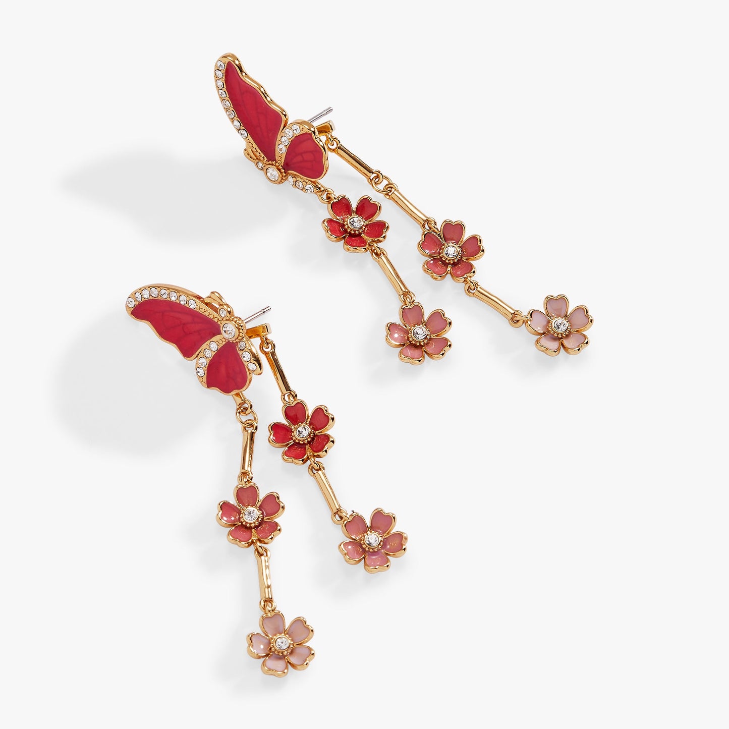 New York Botanical Garden Butterfly Statement Earrings Gold