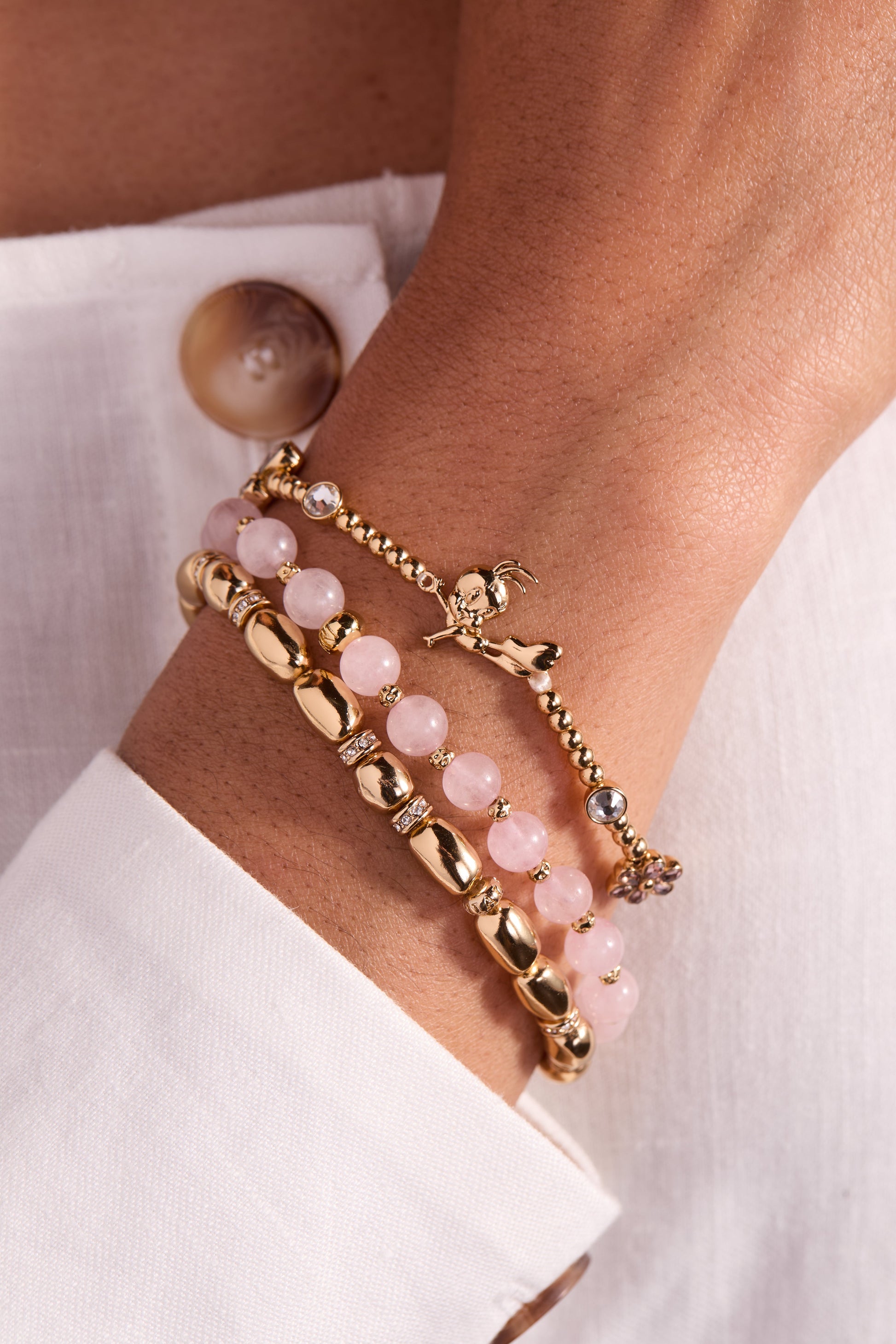 Looney Tunes - Tweety Beaded Stretch Bracelet Gold