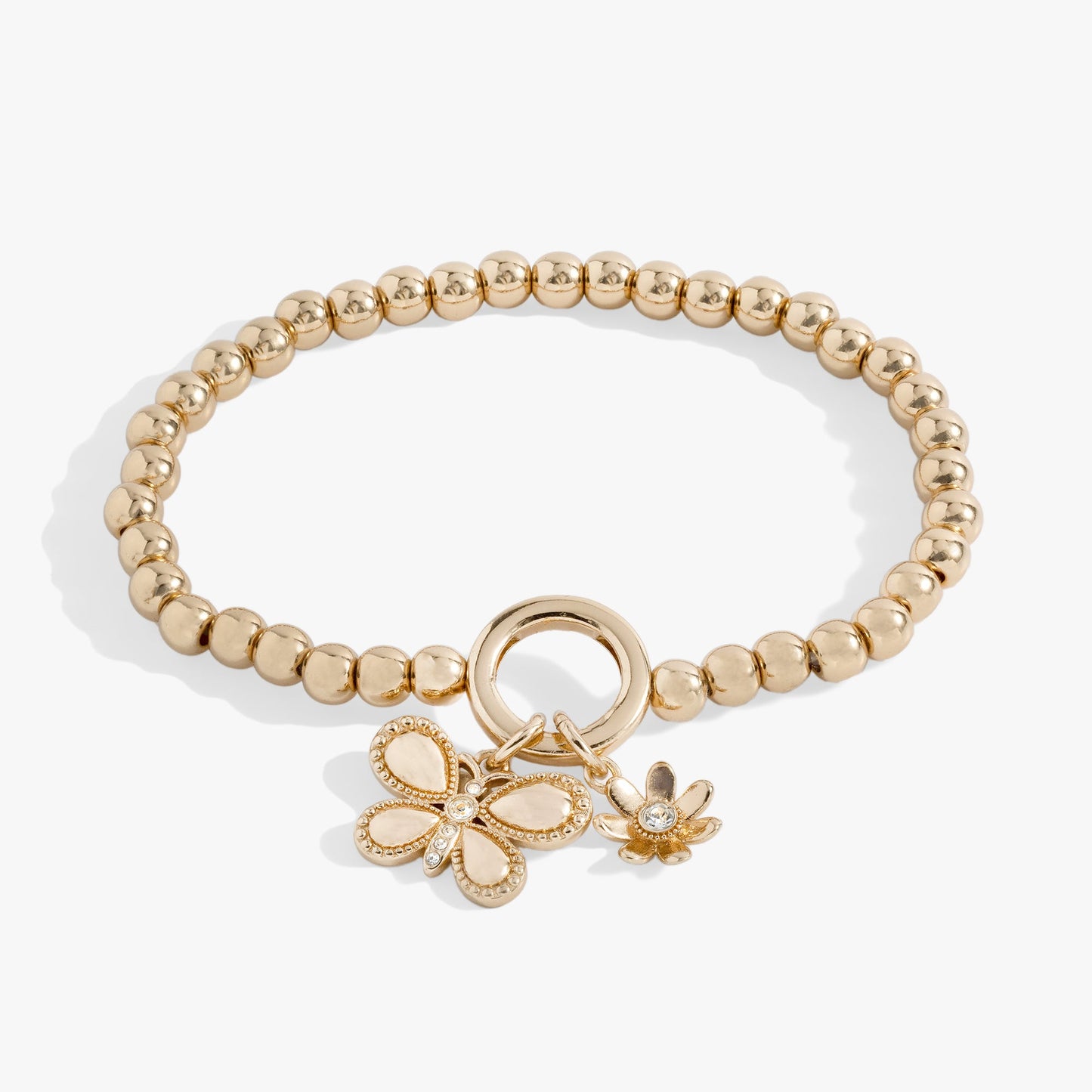 Puffy Butterfly Stretch Bracelet Gold