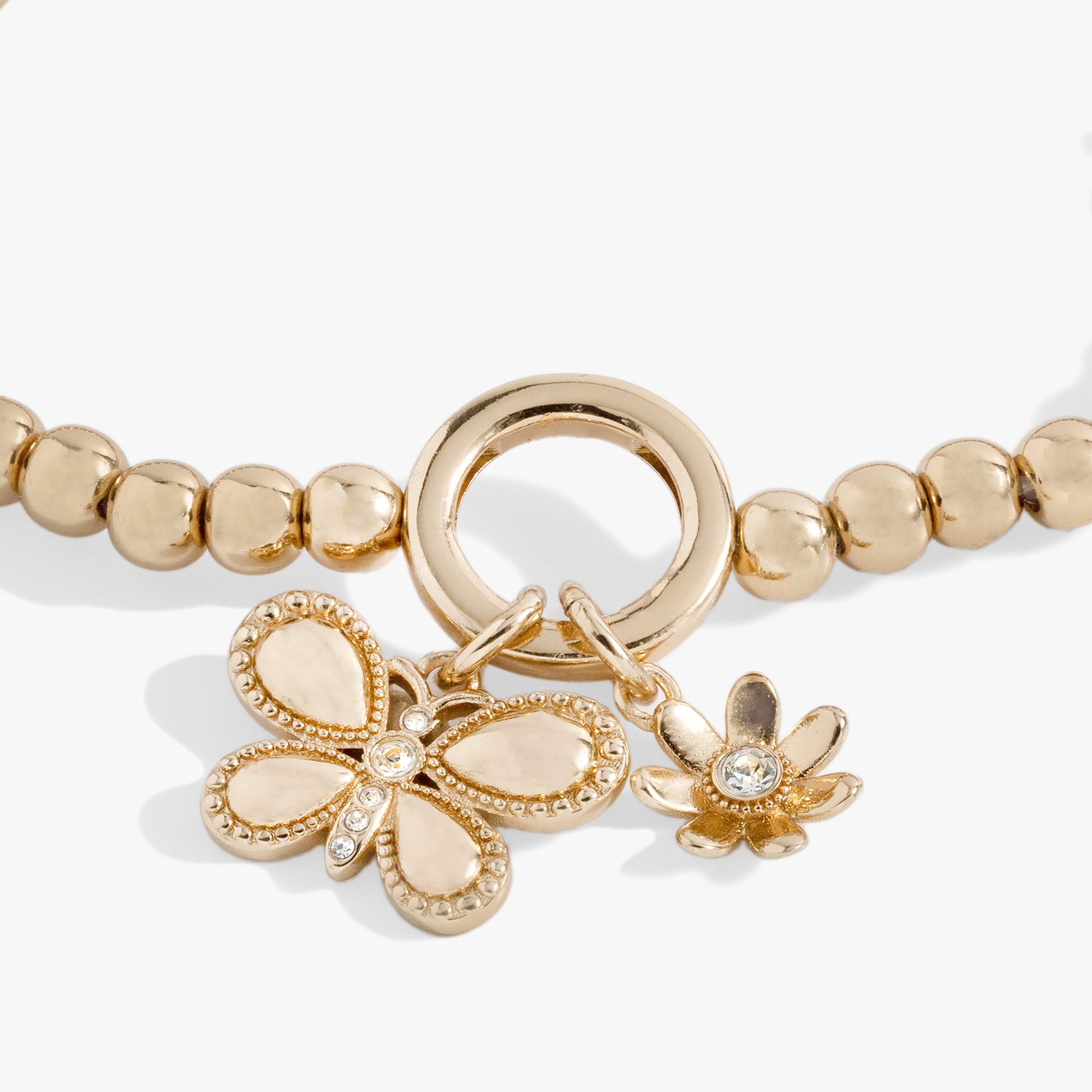 Puffy Butterfly Stretch Bracelet Gold