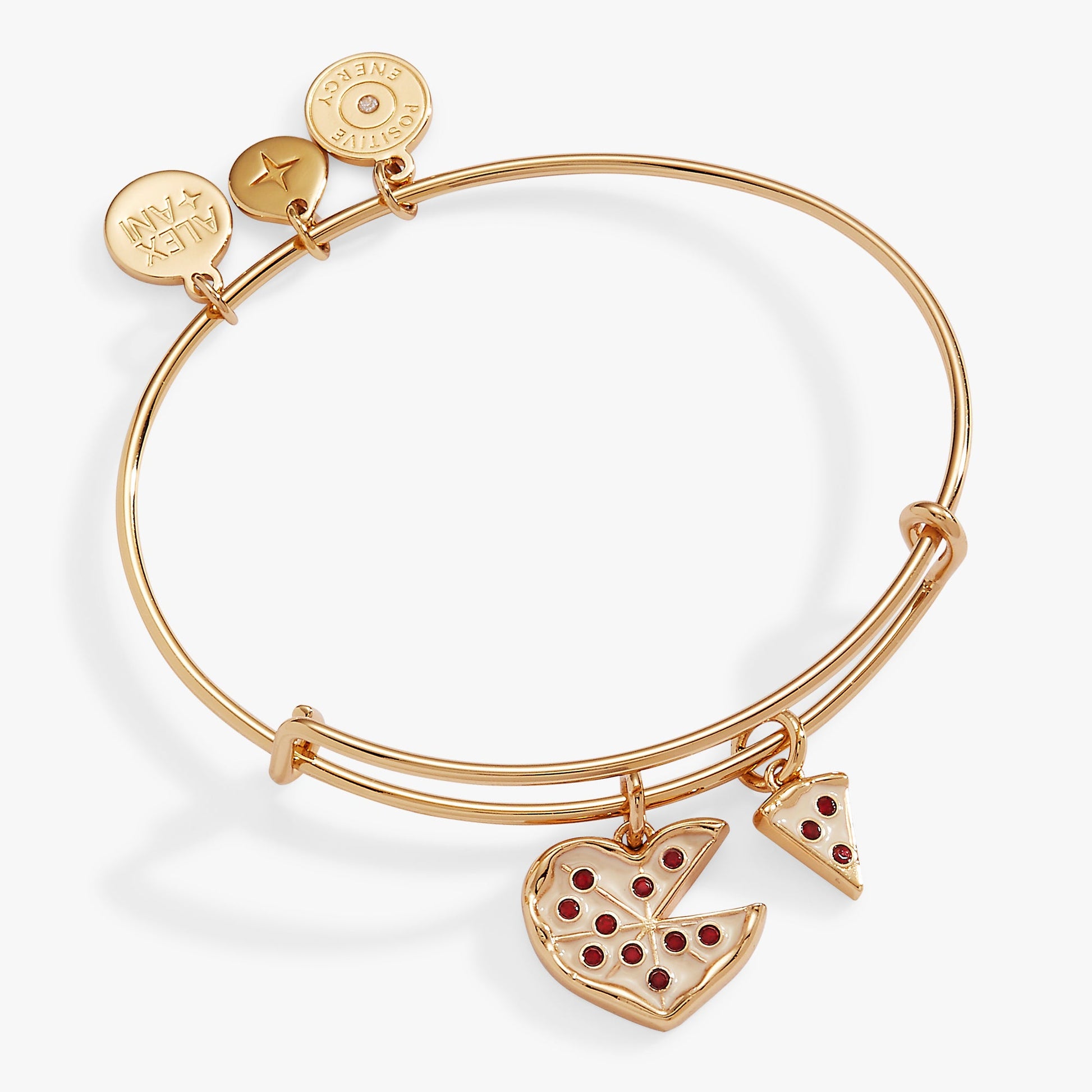 Pizza My Heart Multi Charm Bangle Gold