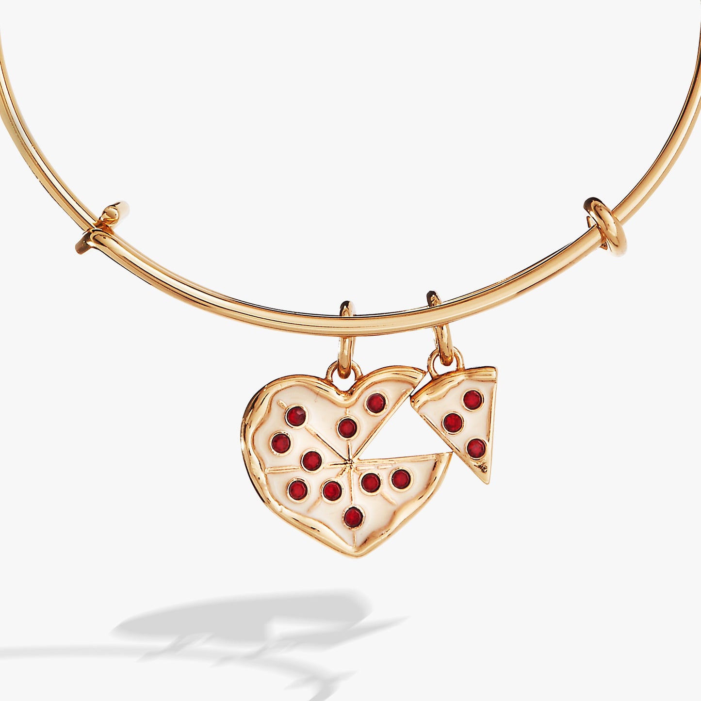 Pizza My Heart Multi Charm Bangle Gold