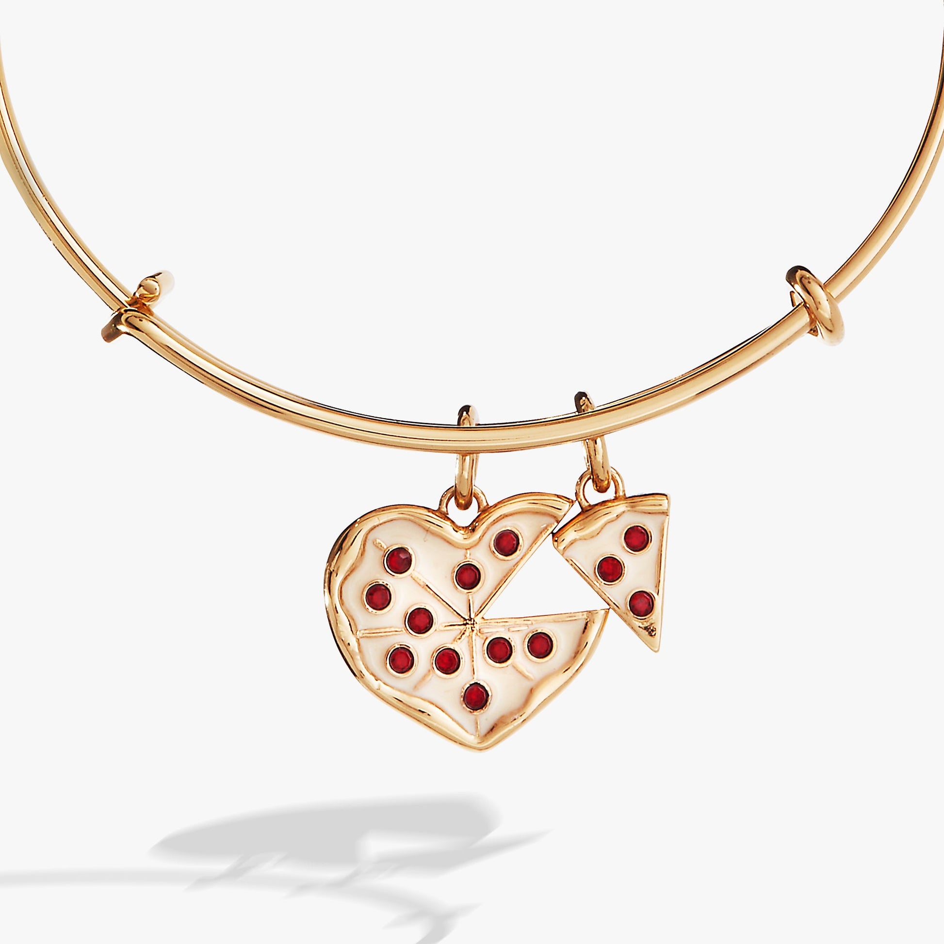 Pizza My Heart Multi Charm Bangle Gold