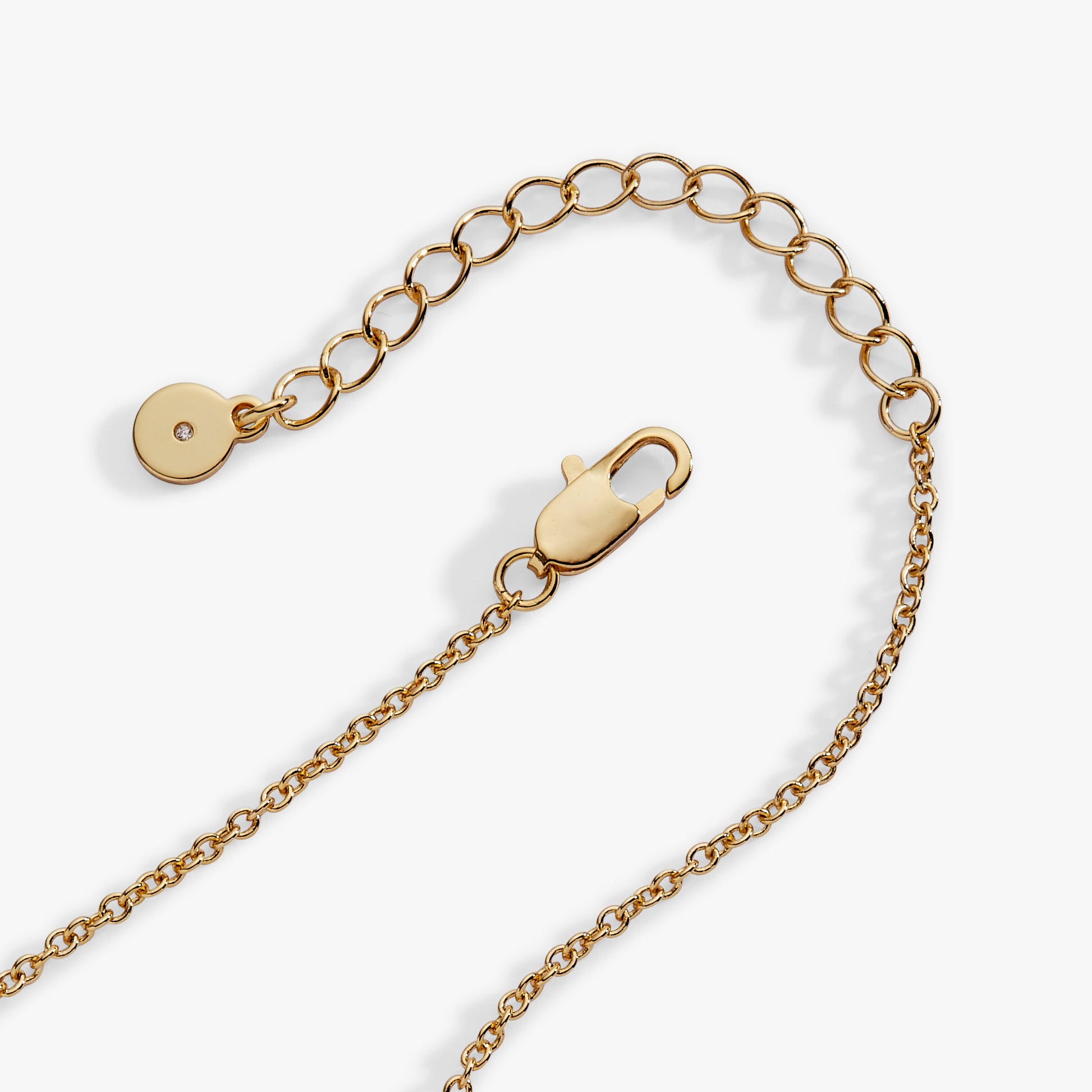 Pearl Heart Duo Charm Necklace Gold