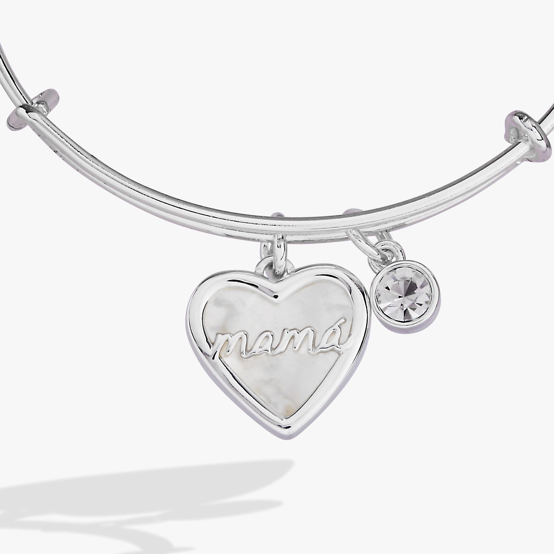 Mama Heart Charm Bangle Gold