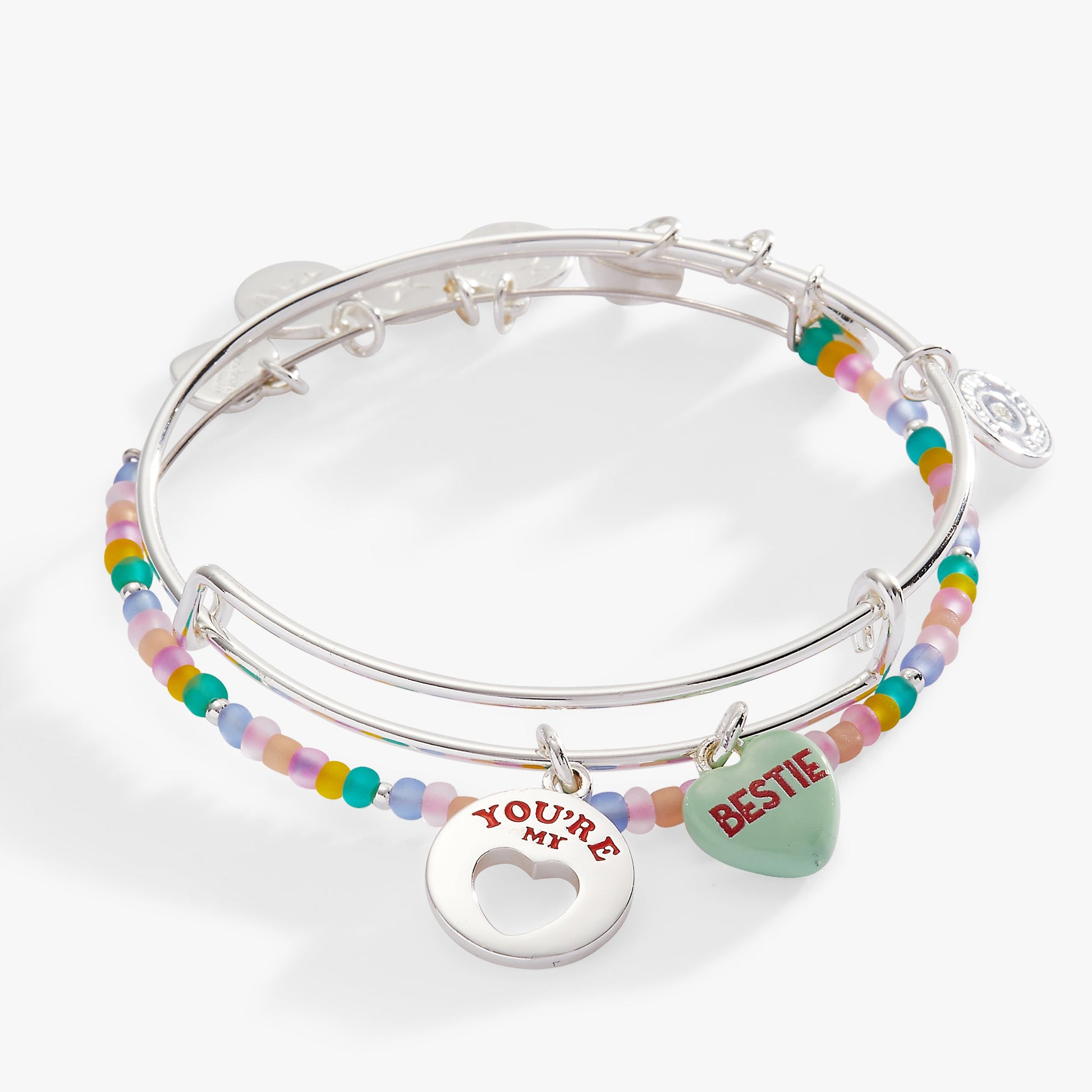 Sweet Hearts EWB- beaded 2 set bestie Silver