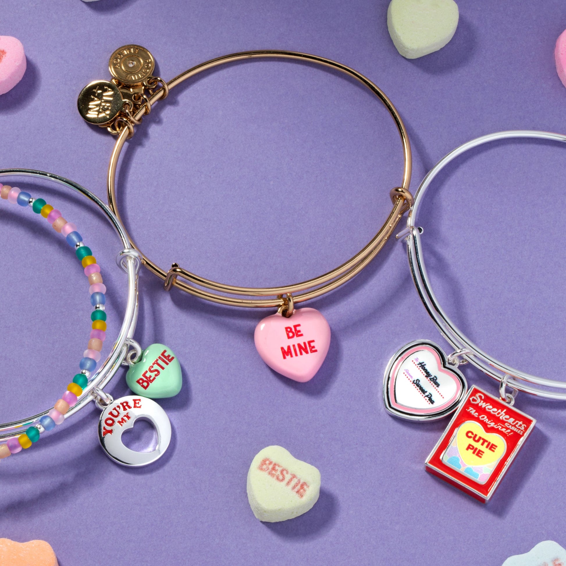 Sweet Hearts EWB- beaded 2 set bestie Silver