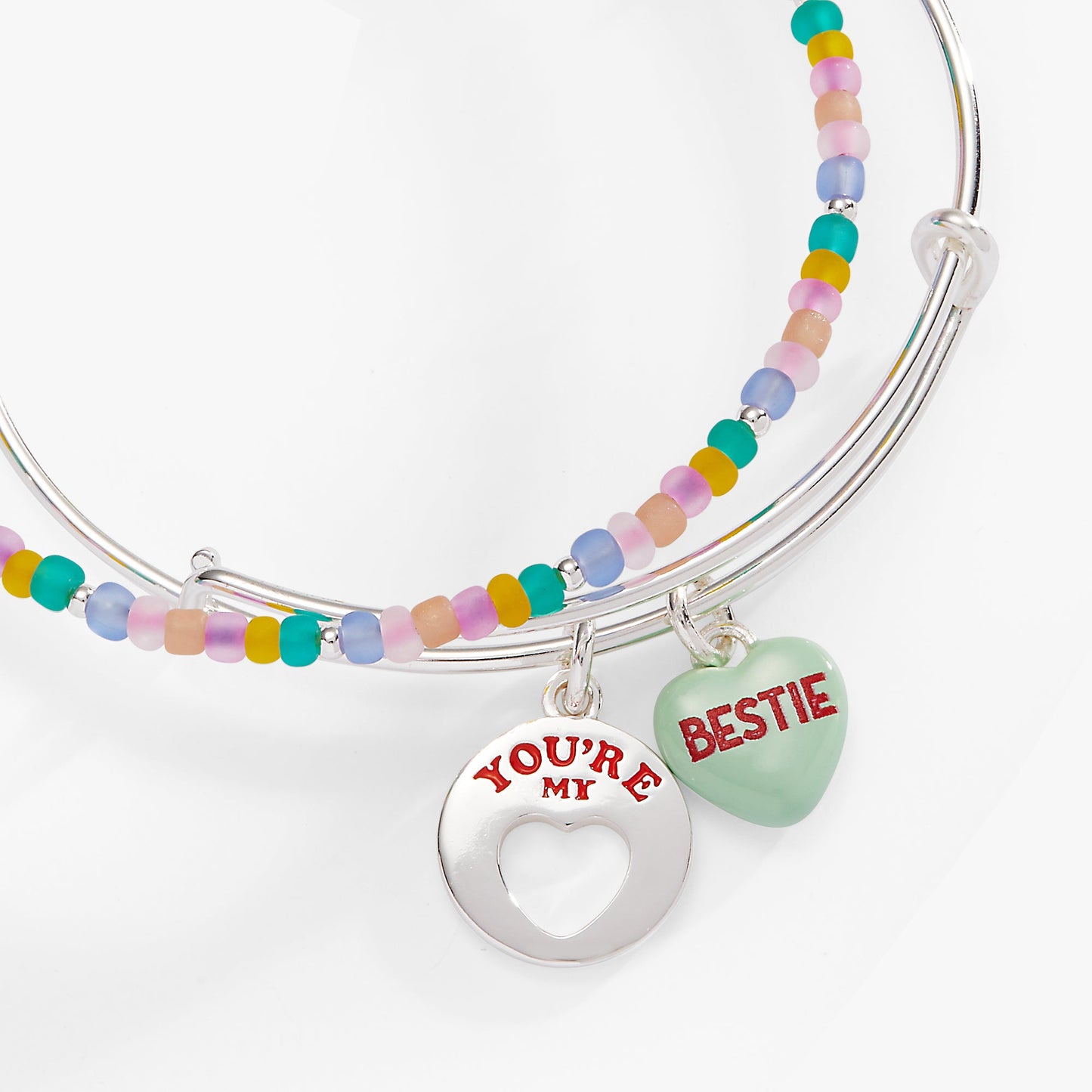 Sweet Hearts EWB- beaded 2 set bestie Silver
