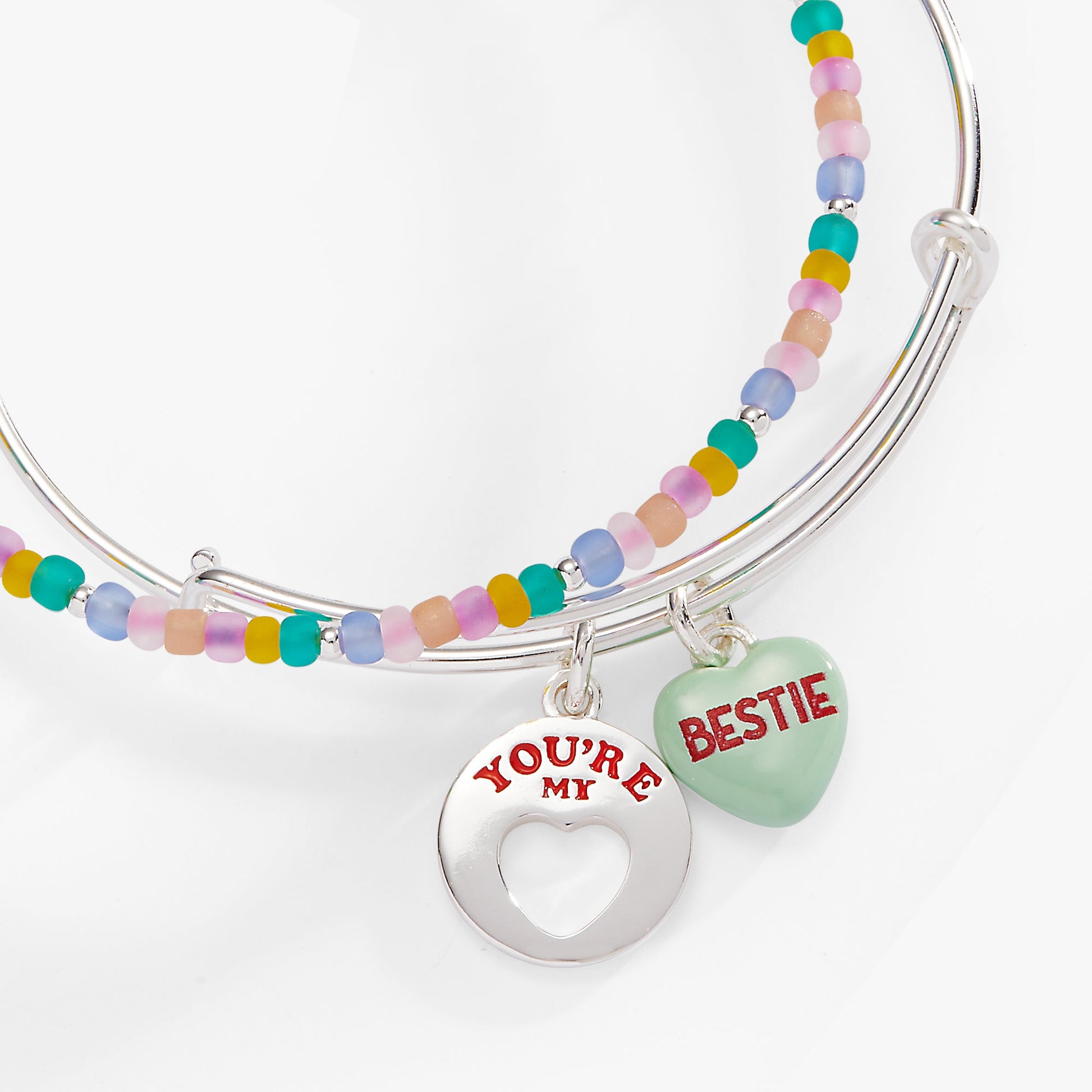 Sweet Hearts EWB- beaded 2 set bestie Silver