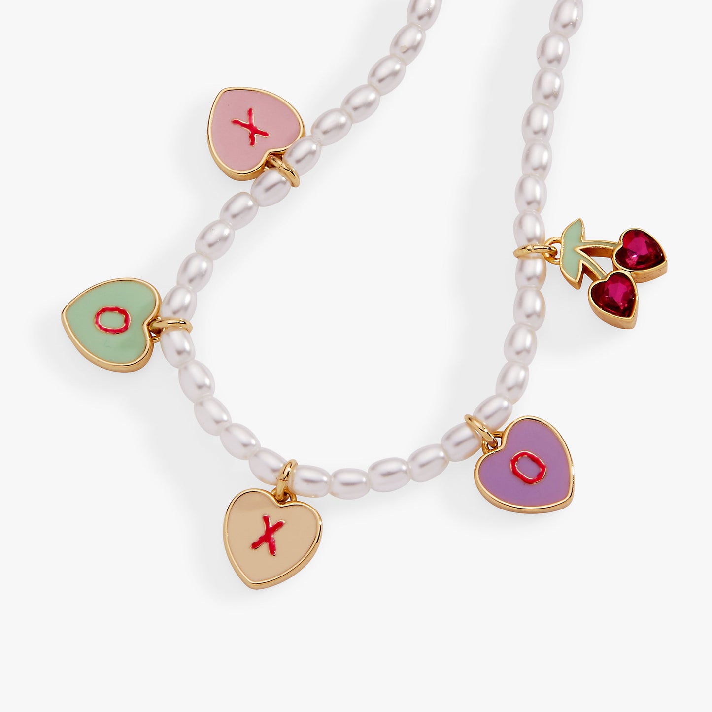 Sweethearts® Pearl ‘XOXO’ Charm Bracelet Gold