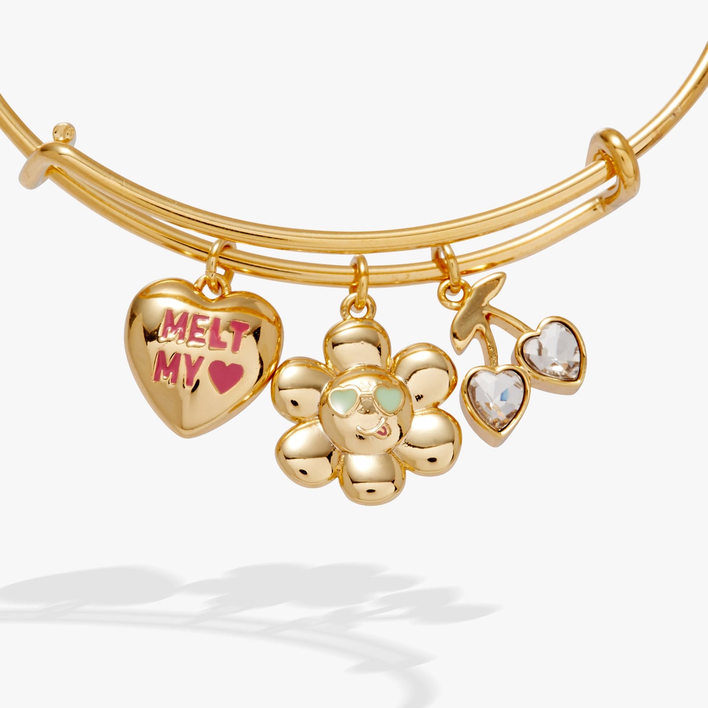 Sweethearts® Mixed Multi Charm Bangle Gold