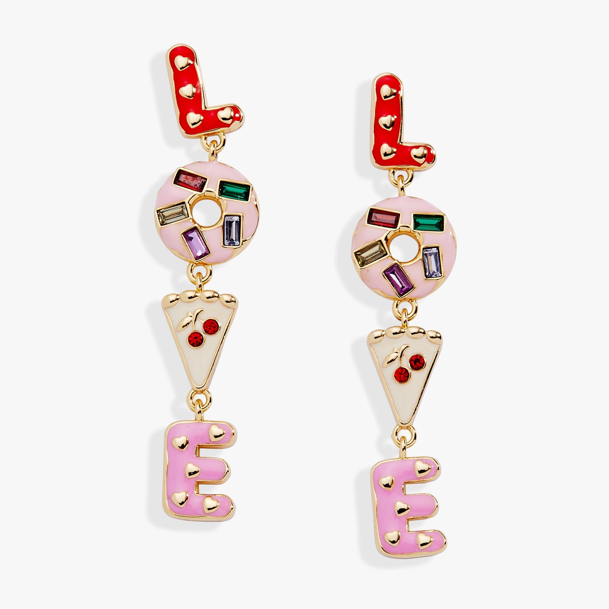 Sweet Shop LOVE Linear Earrings Gold