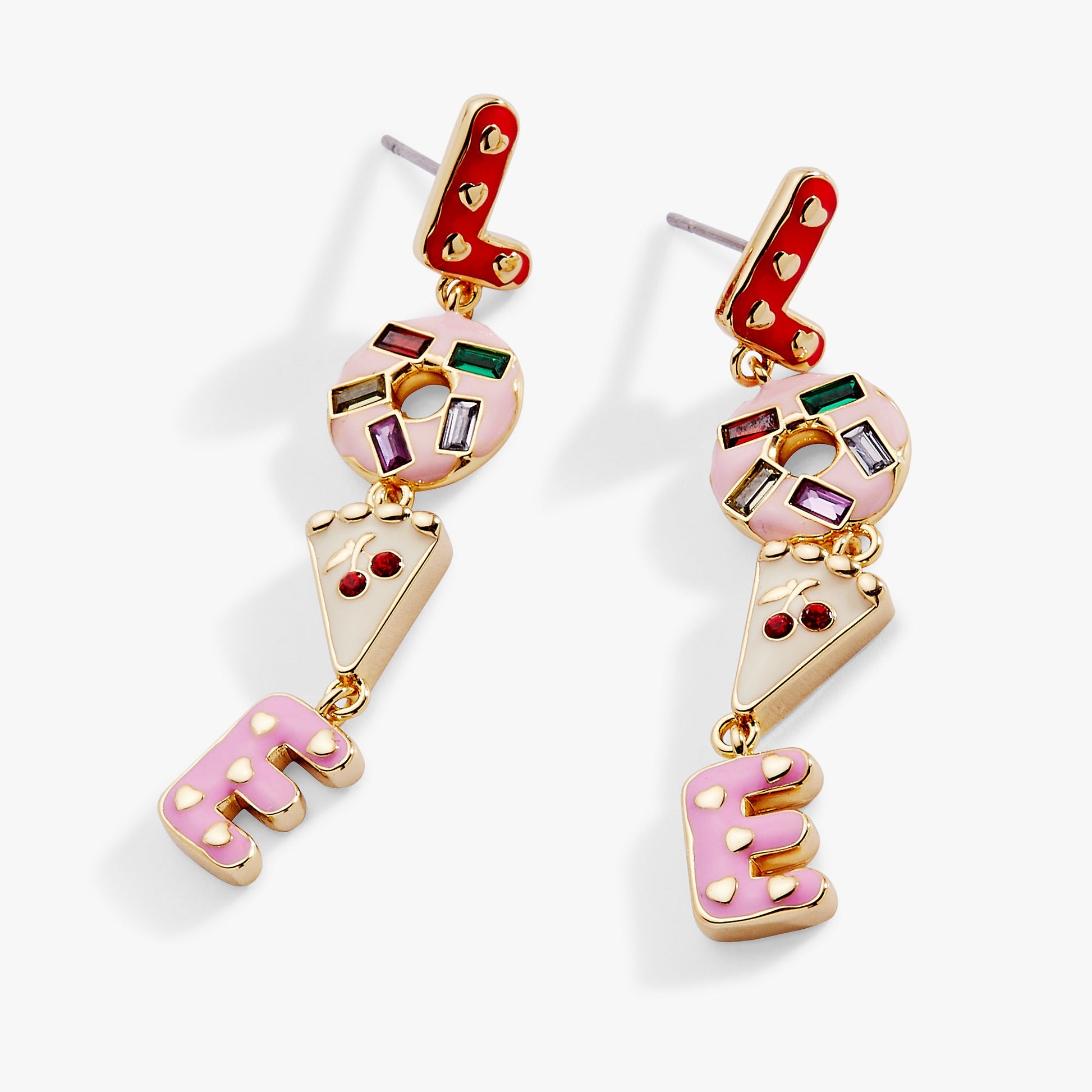 Sweet Shop LOVE Linear Earrings Gold