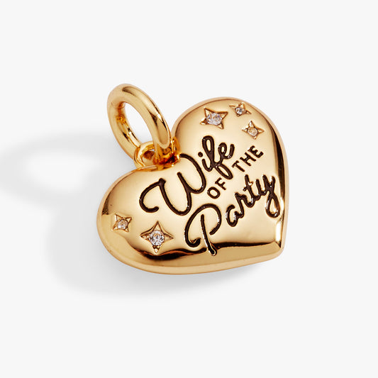 ‘Wife of the Party’ Heart Charm Gold