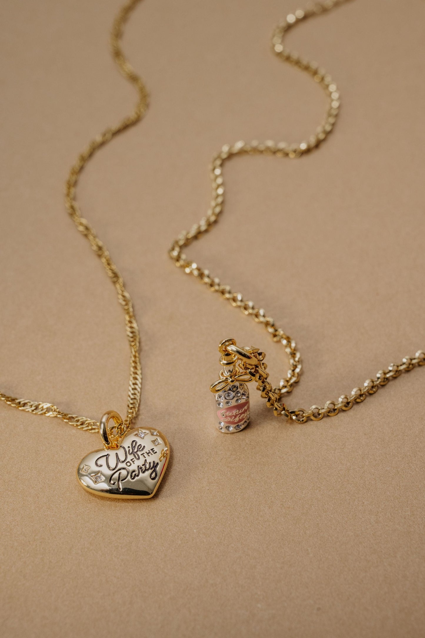 ‘Wife of the Party’ Heart Charm Gold