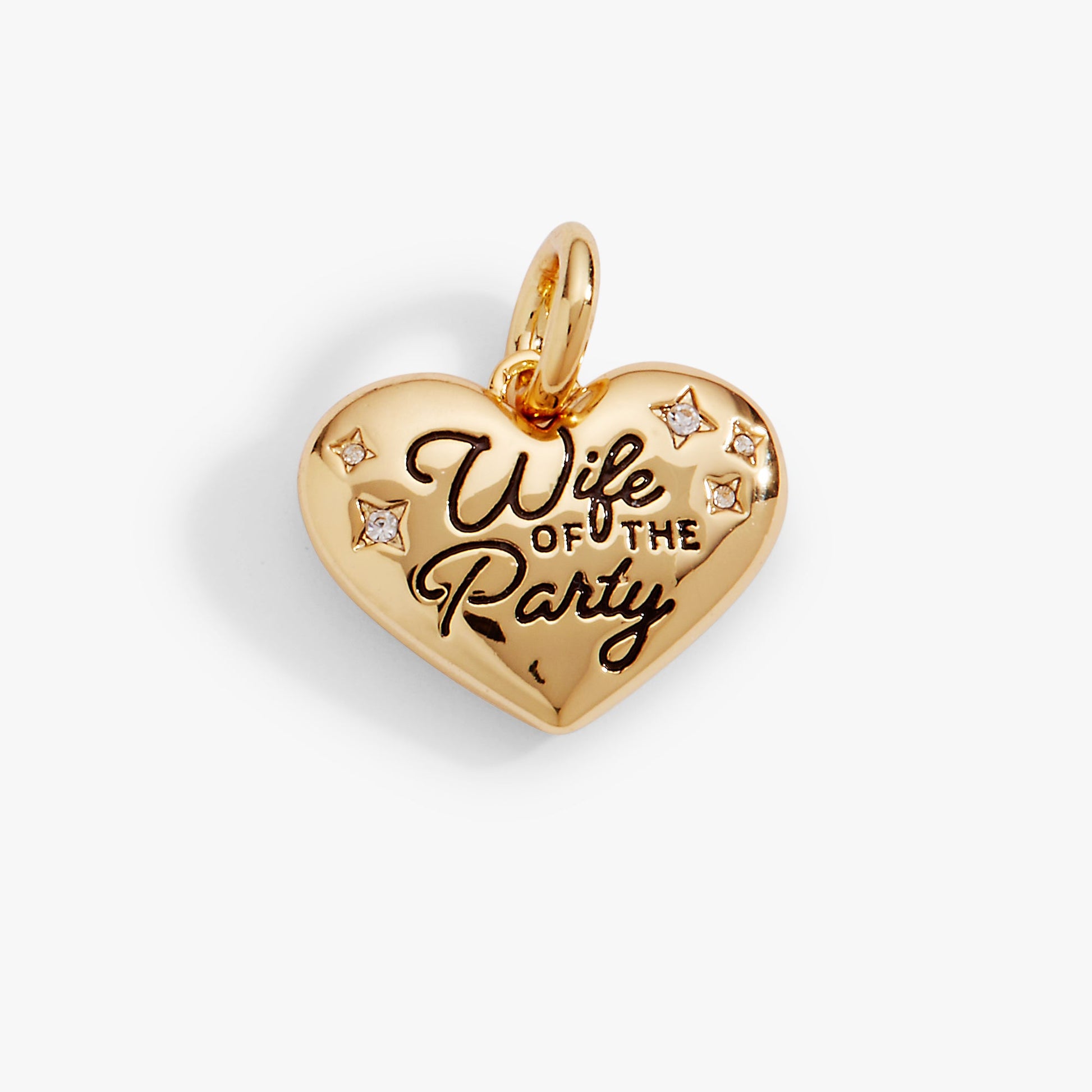 ‘Wife of the Party’ Heart Charm Gold