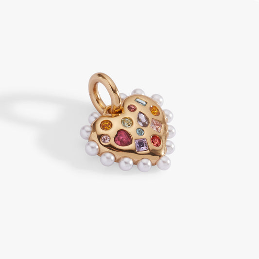 Gemmy Heart Charm Gold