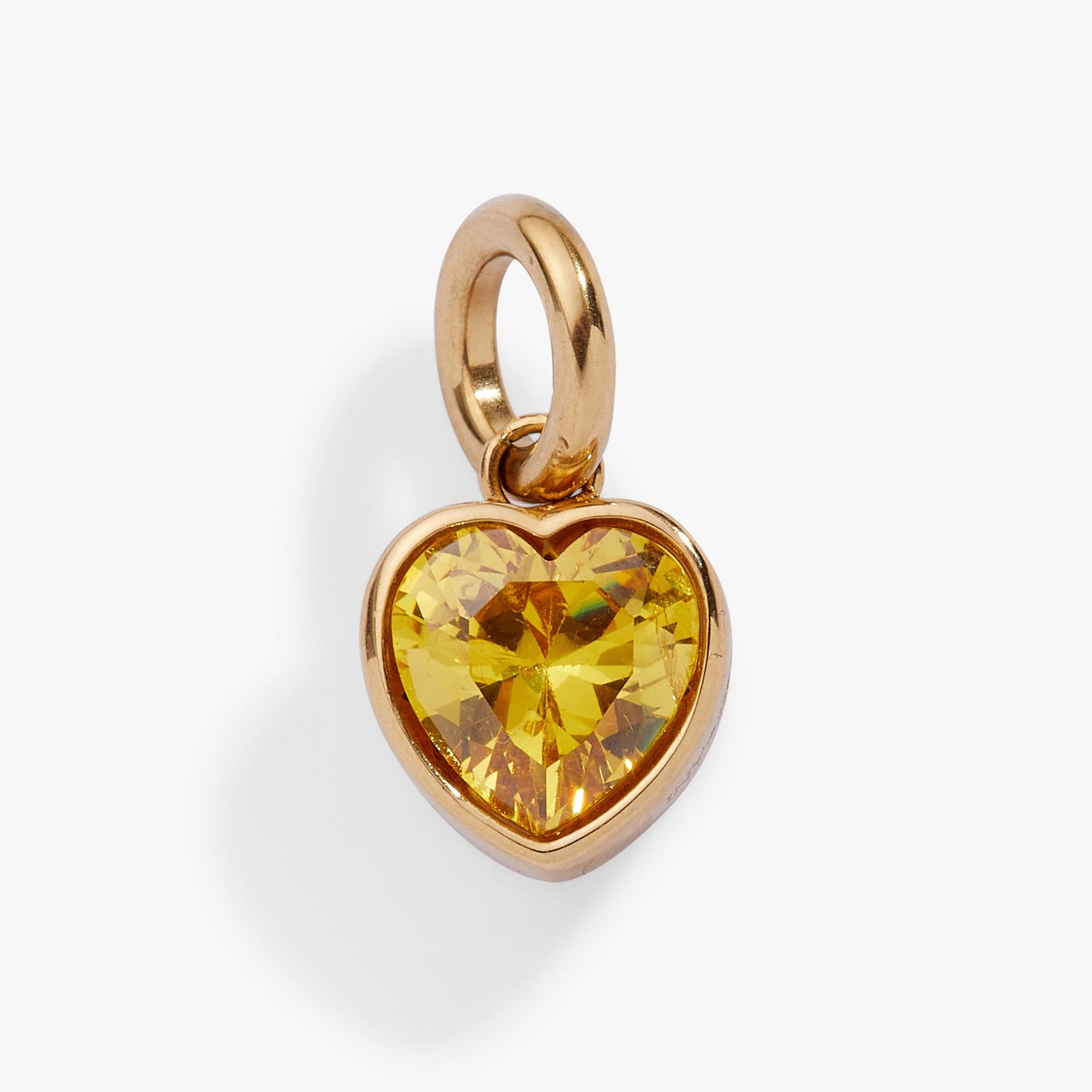 Balance' Heart Birthstone Charm-NOVEMBER Stainless Steel Gold