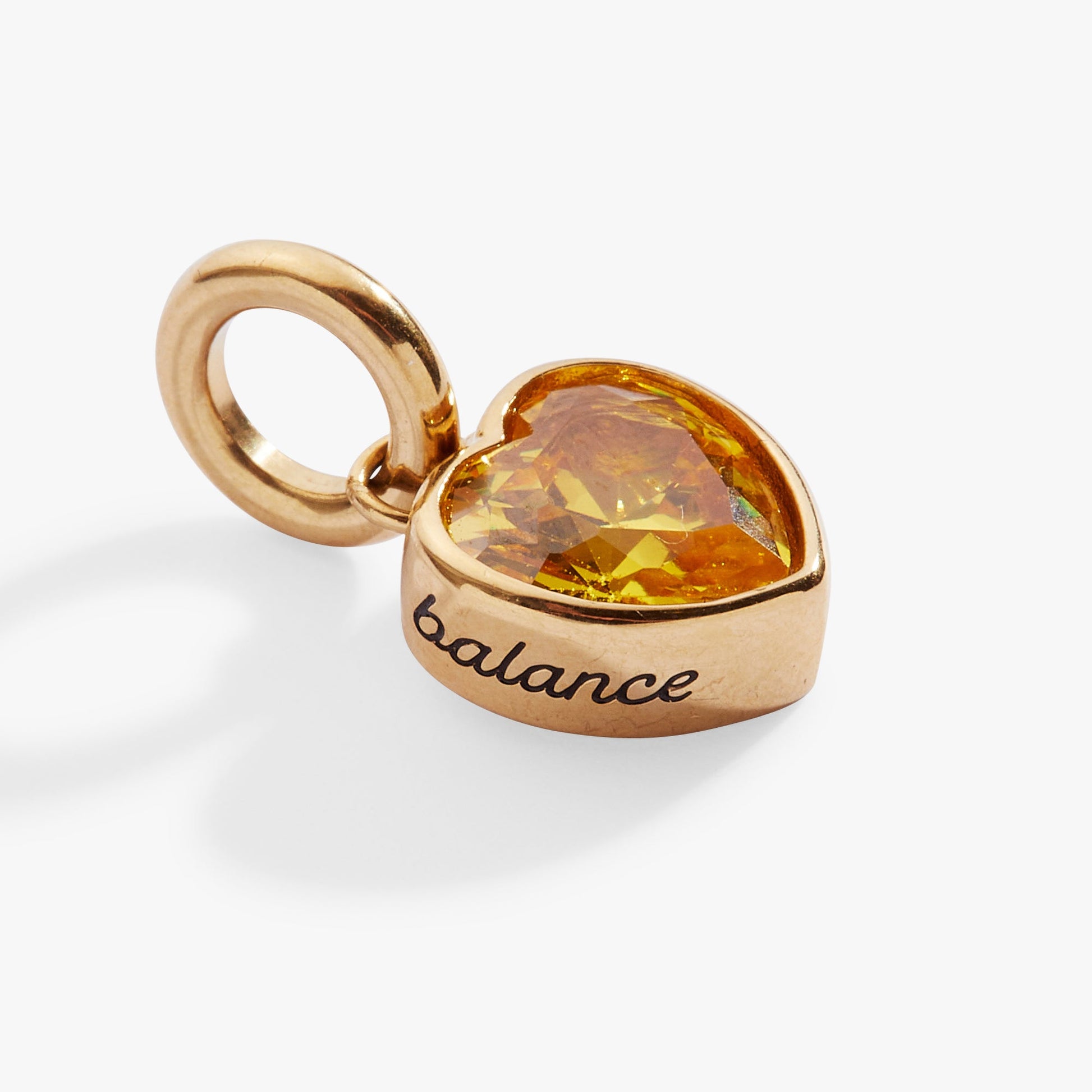 Balance' Heart Birthstone Charm-NOVEMBER Stainless Steel Gold