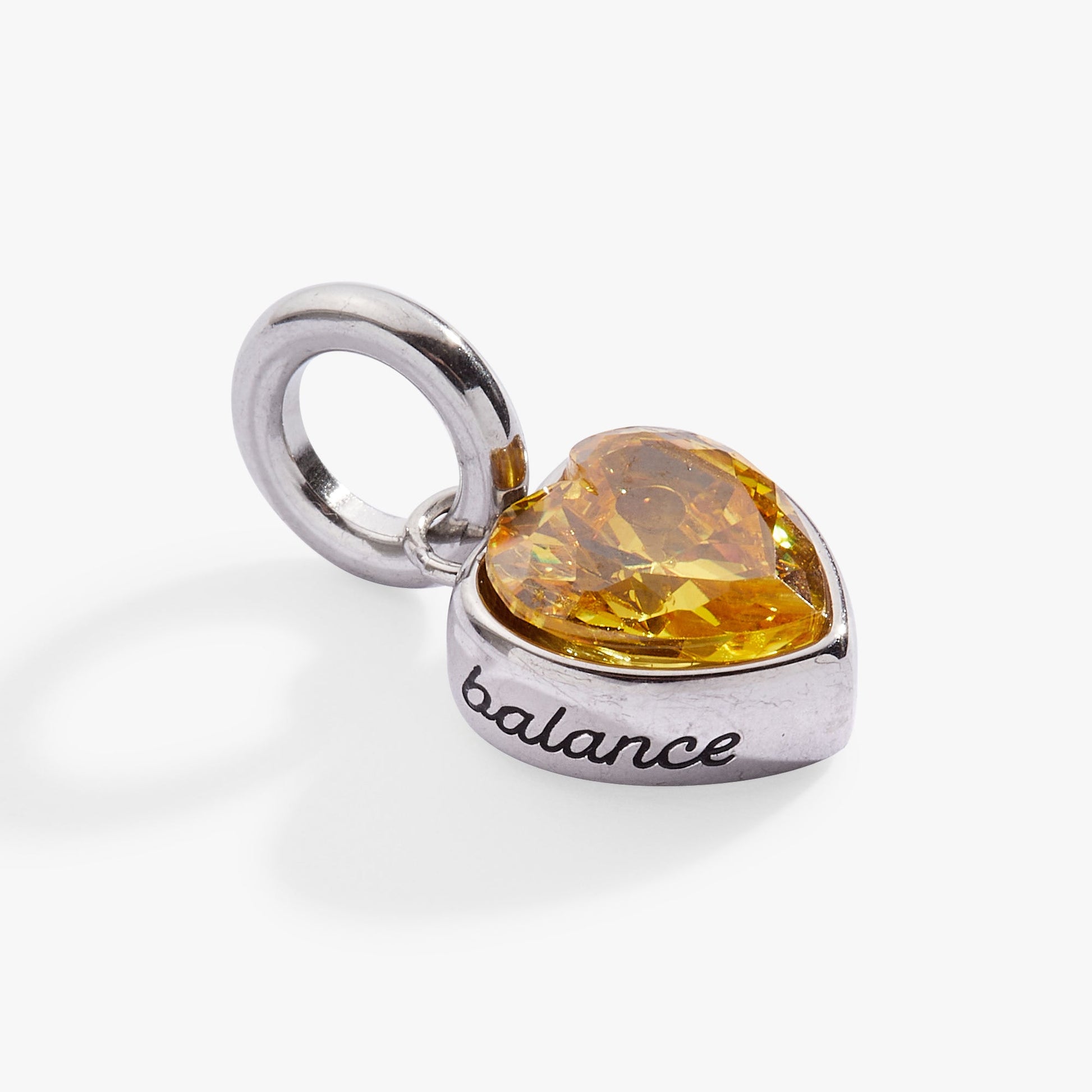 Balance' Heart Birthstone Charm-NOVEMBER Stainless Steel Gold