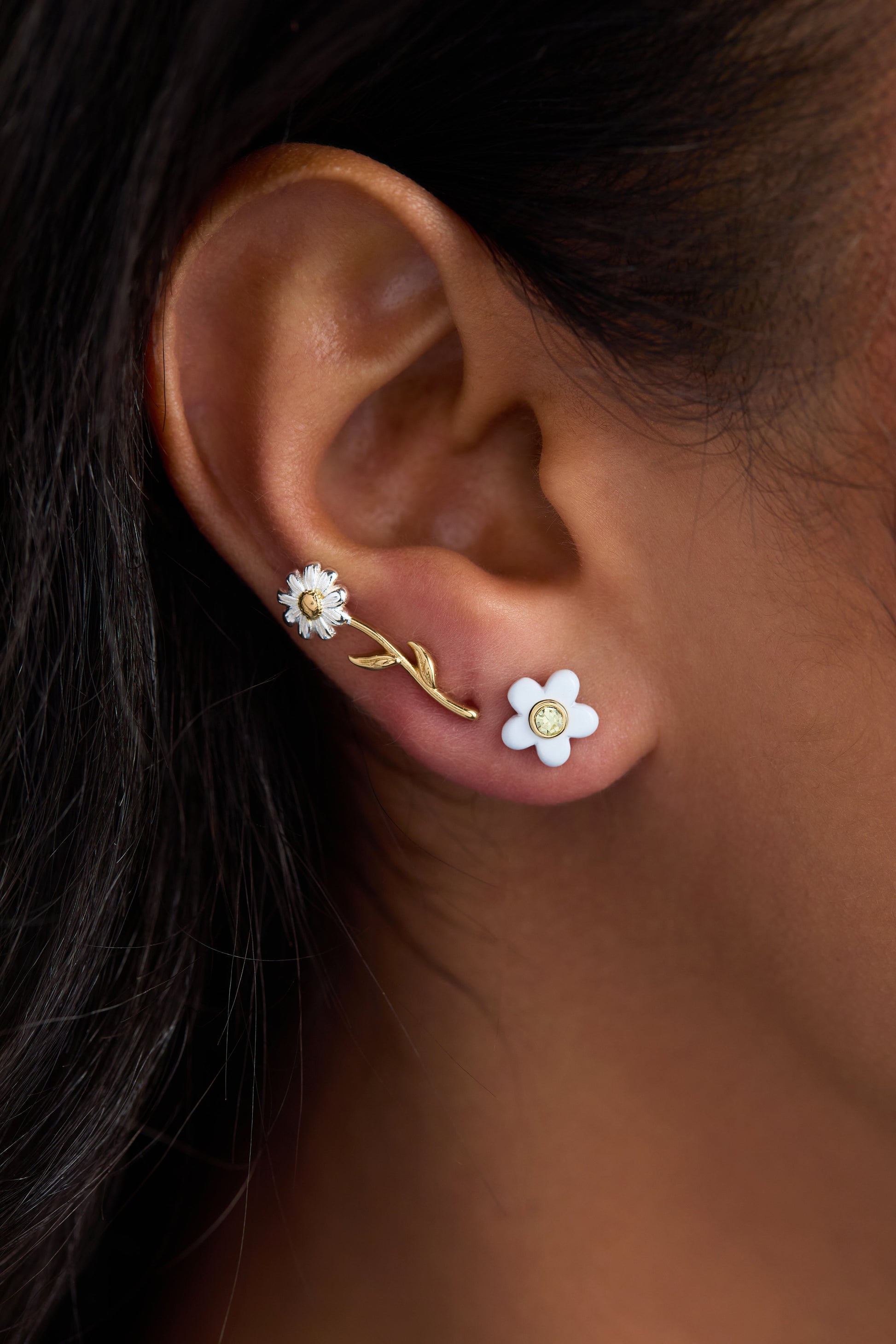 Daisy Earring Set of 3 Gold