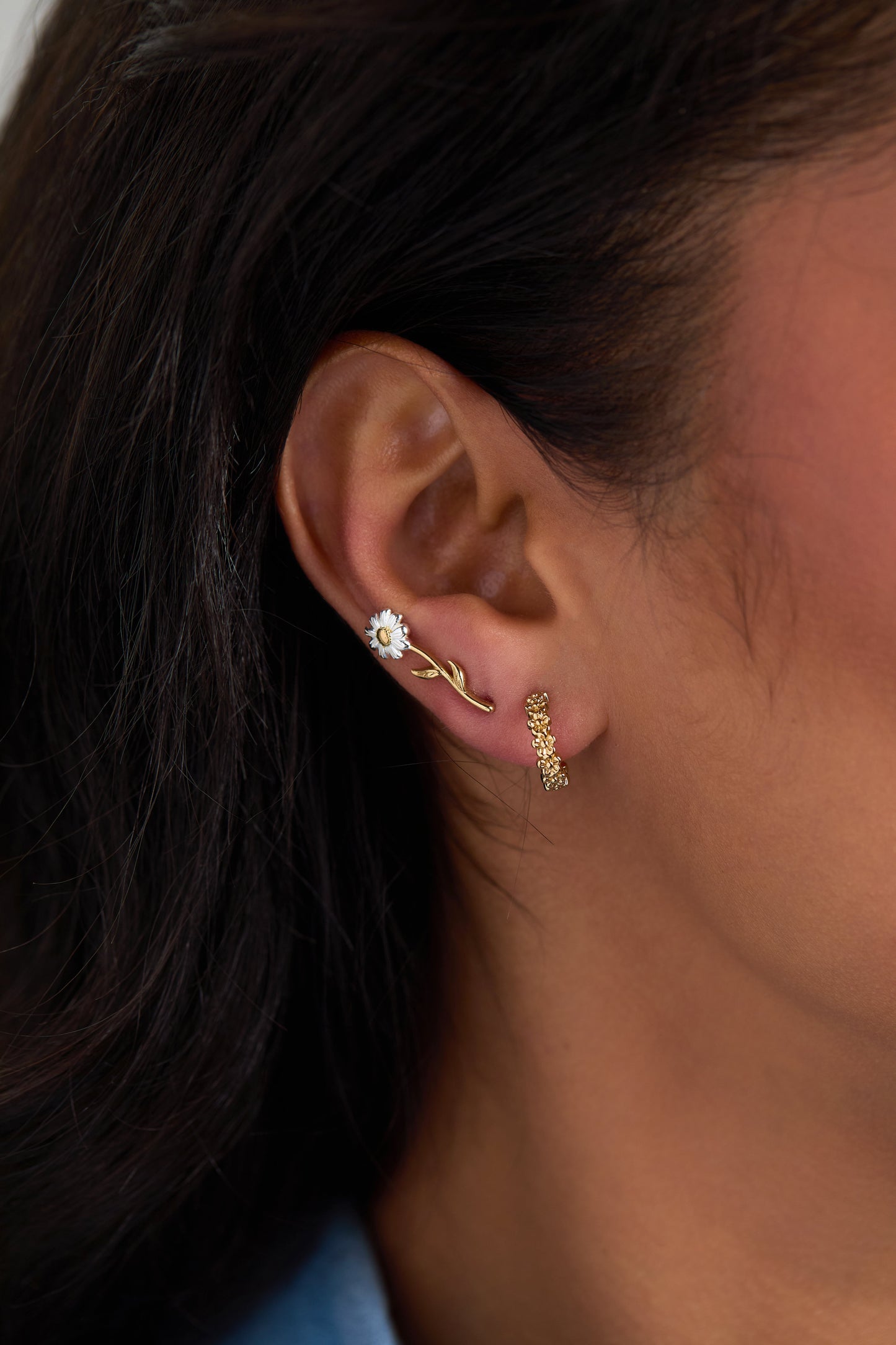 Daisy Earring Set of 3 Gold