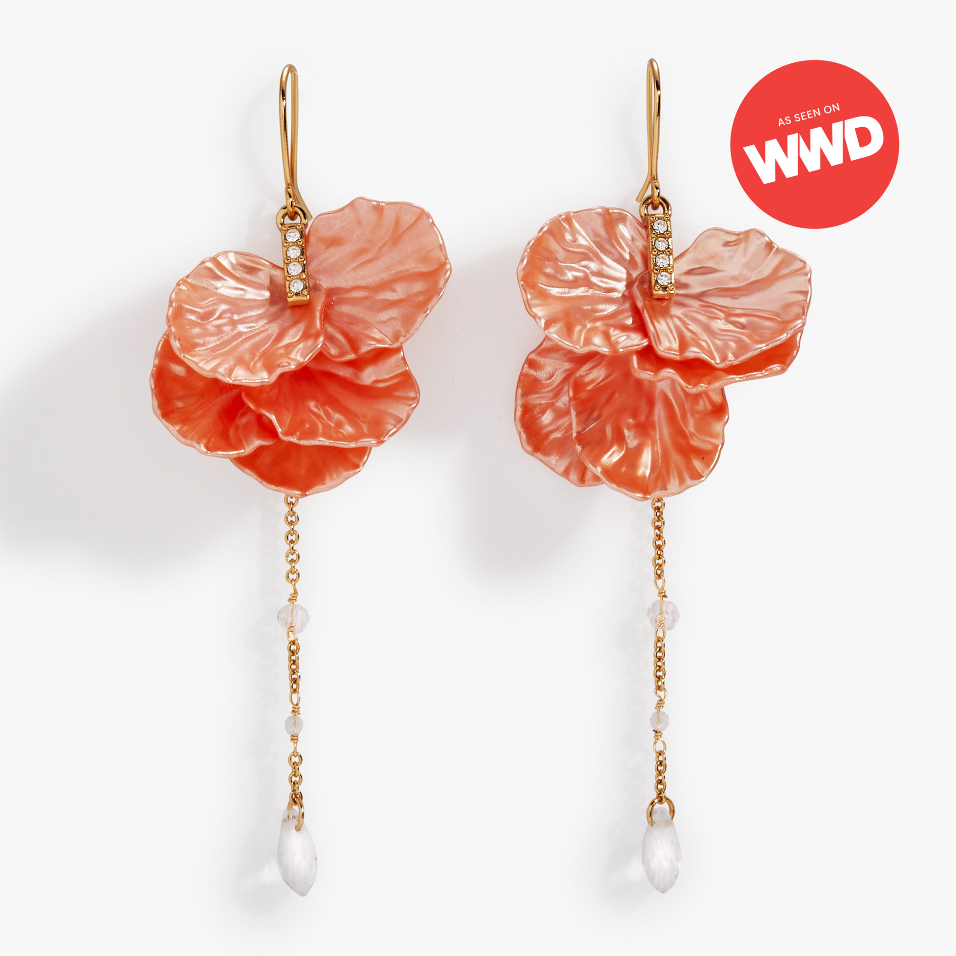New York Botanical Garden Peony Petal Statement Earrings Silver