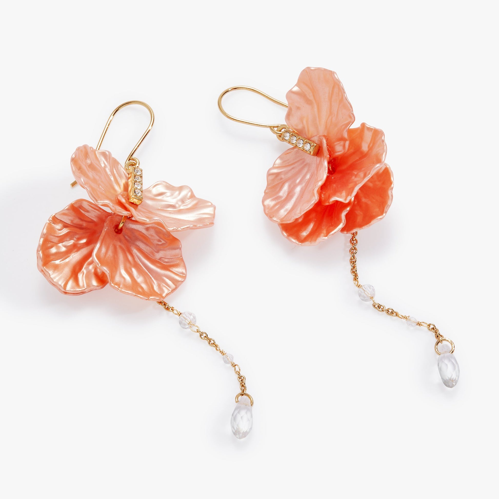New York Botanical Garden Peony Petal Statement Earrings Silver
