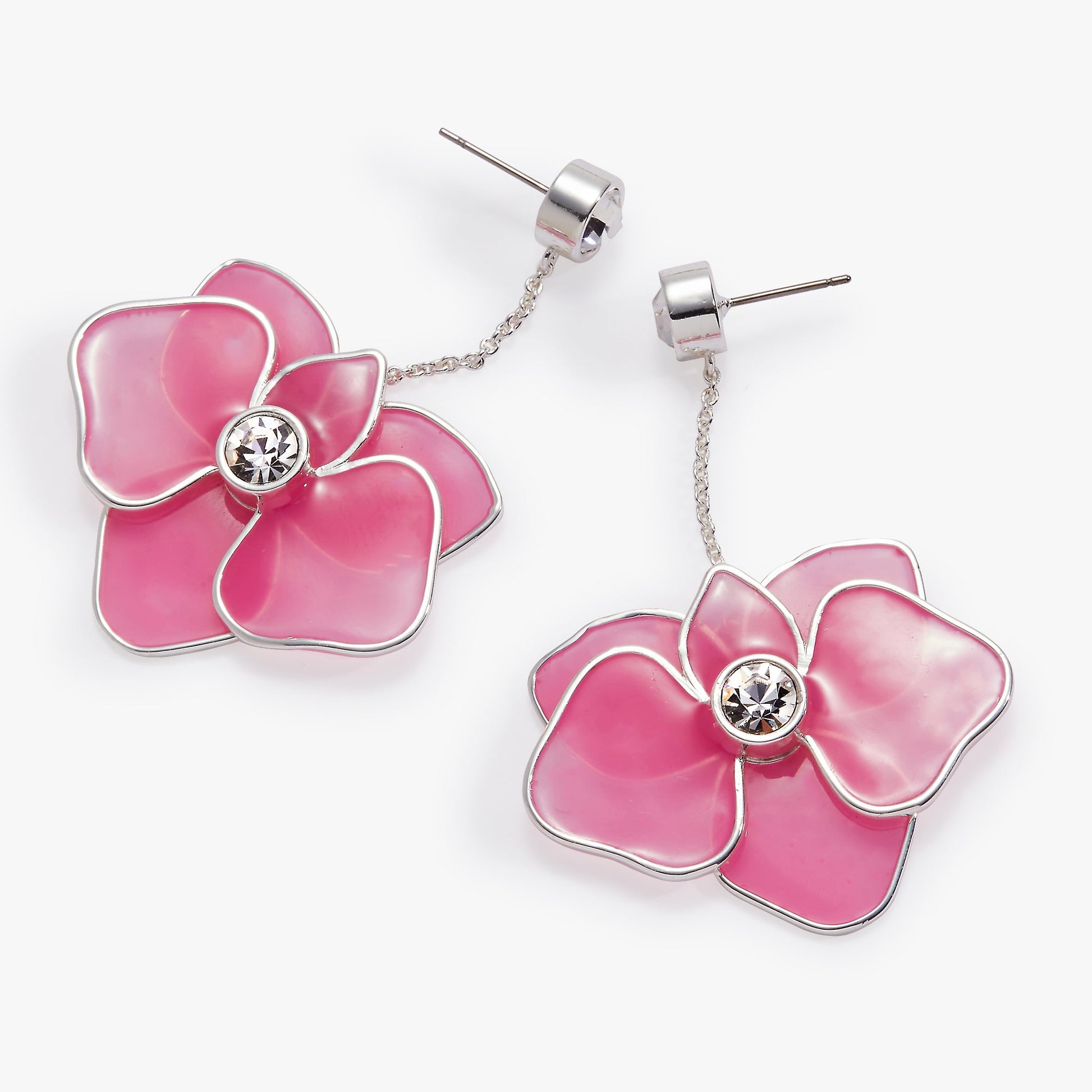 New York Botanical Garden Orchid Statement Earrings Silver