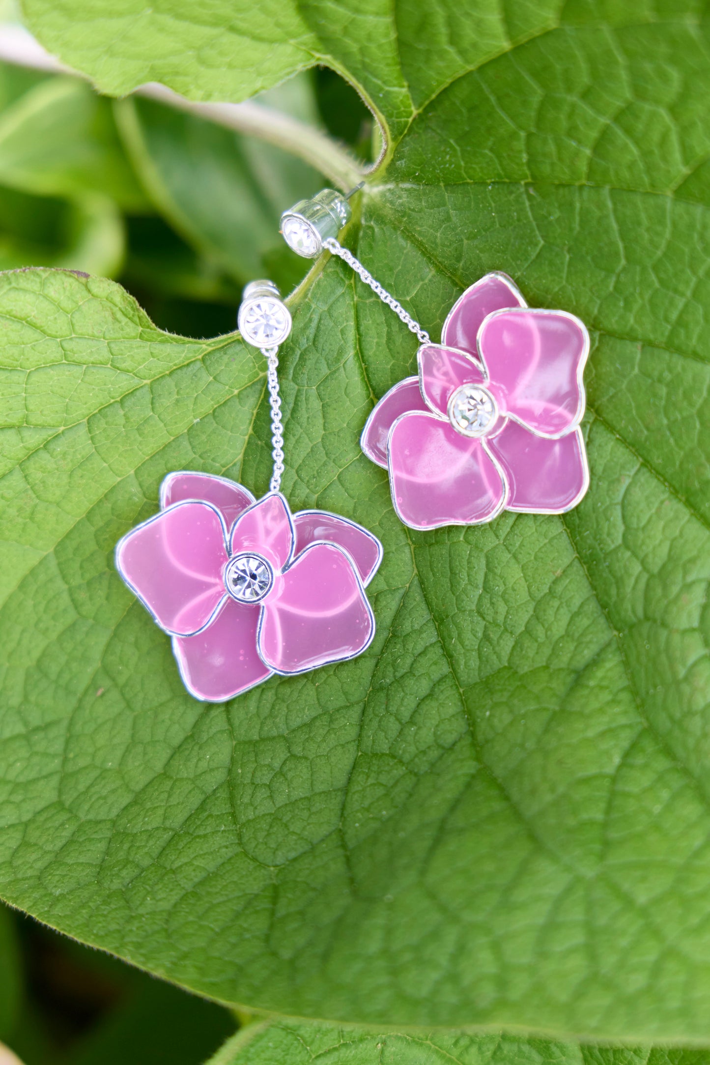 New York Botanical Garden Orchid Statement Earrings Silver