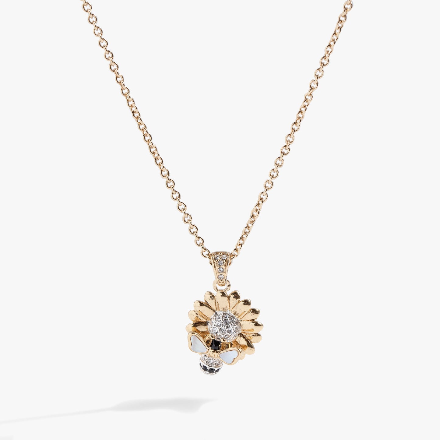 Sunflower & Bee Pendant Two Tone