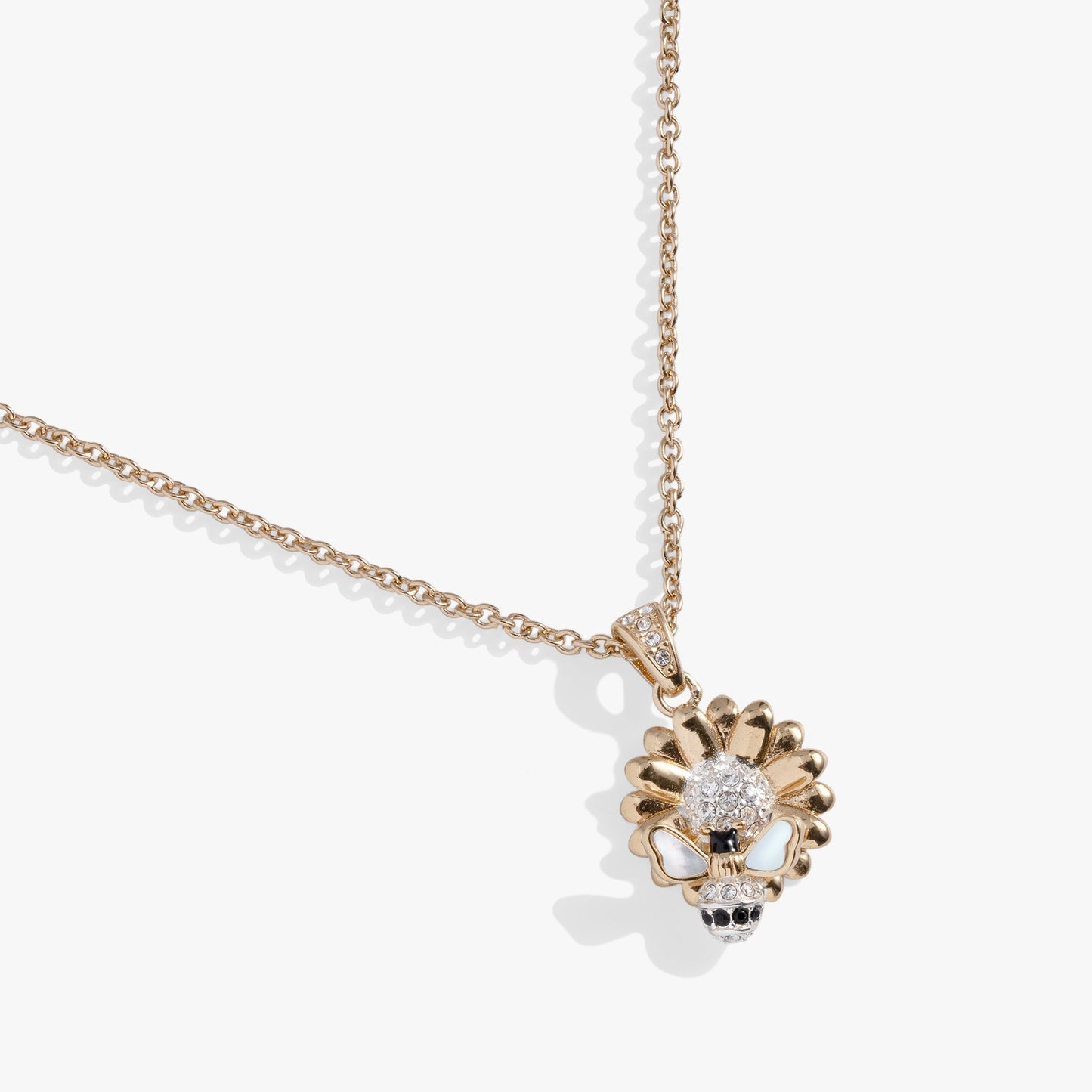 Sunflower & Bee Pendant Two Tone