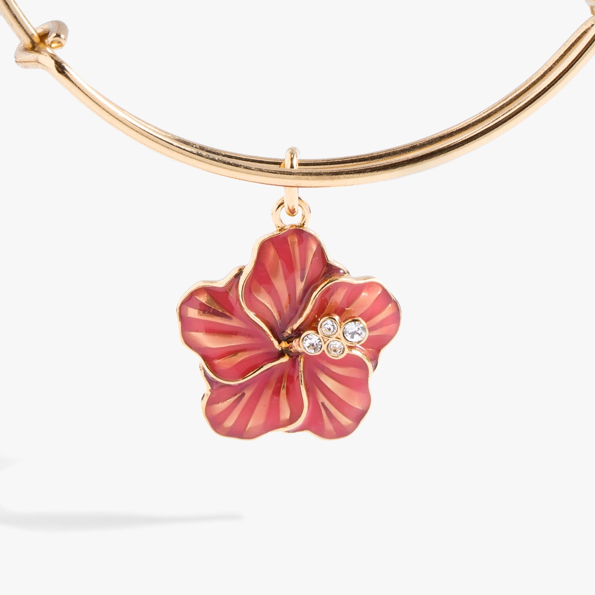 Hibiscus Charm Bangle Gold